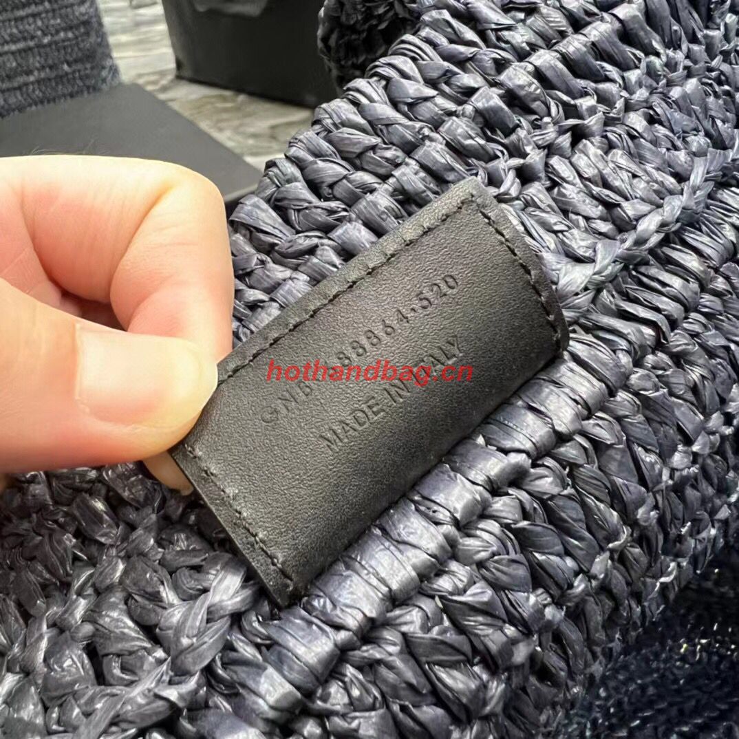 SAINT LAURENT RIVE GAUCHE SUPPLE TOTE BAG IN RAFFIA CROCHET 688864 black SAINT LAURENT RIVE GAUCHE SUPPLE TOTE BAG IN RAFFIA CROCHET 688864 black