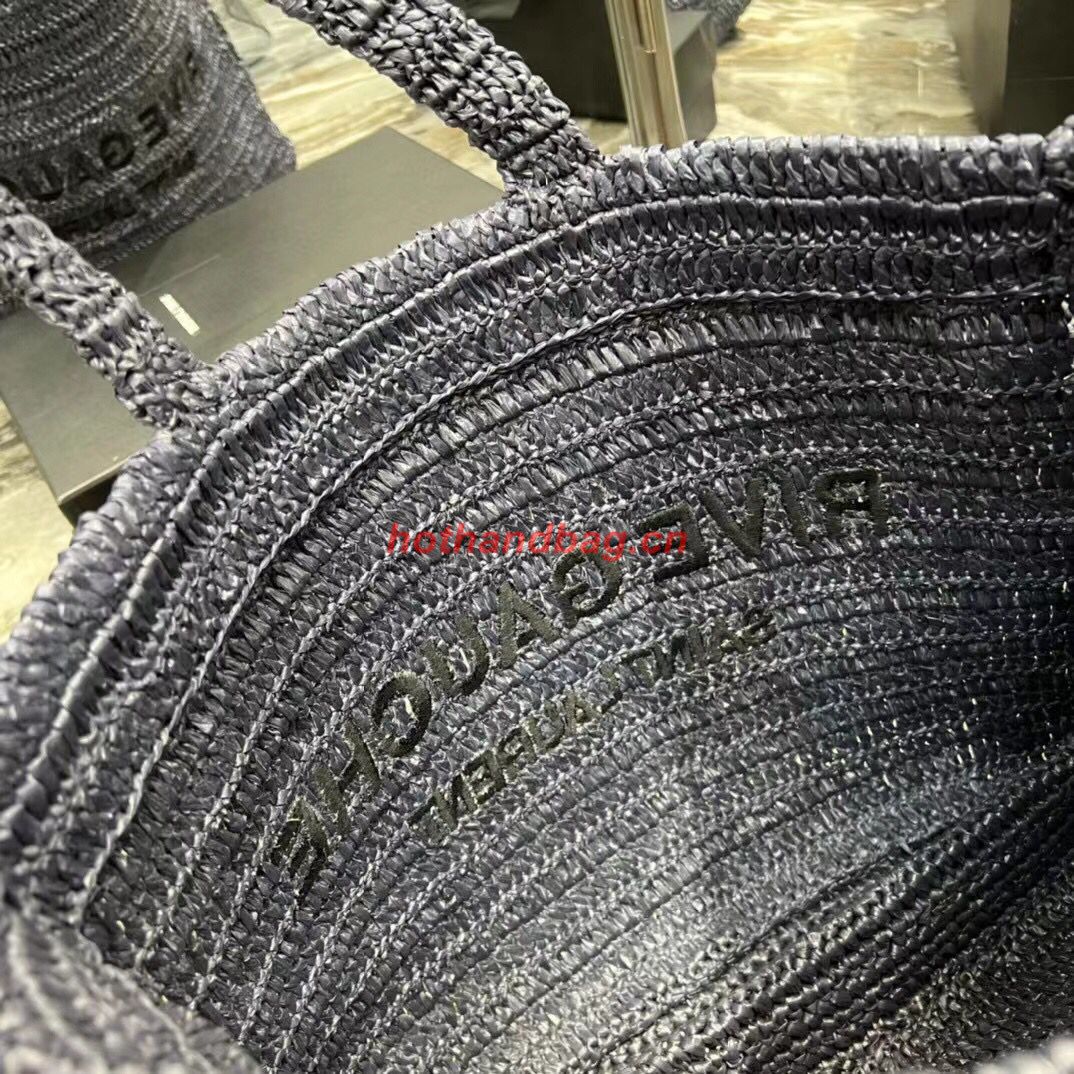SAINT LAURENT RIVE GAUCHE SUPPLE TOTE BAG IN RAFFIA CROCHET 688864 black SAINT LAURENT RIVE GAUCHE SUPPLE TOTE BAG IN RAFFIA CROCHET 688864 black