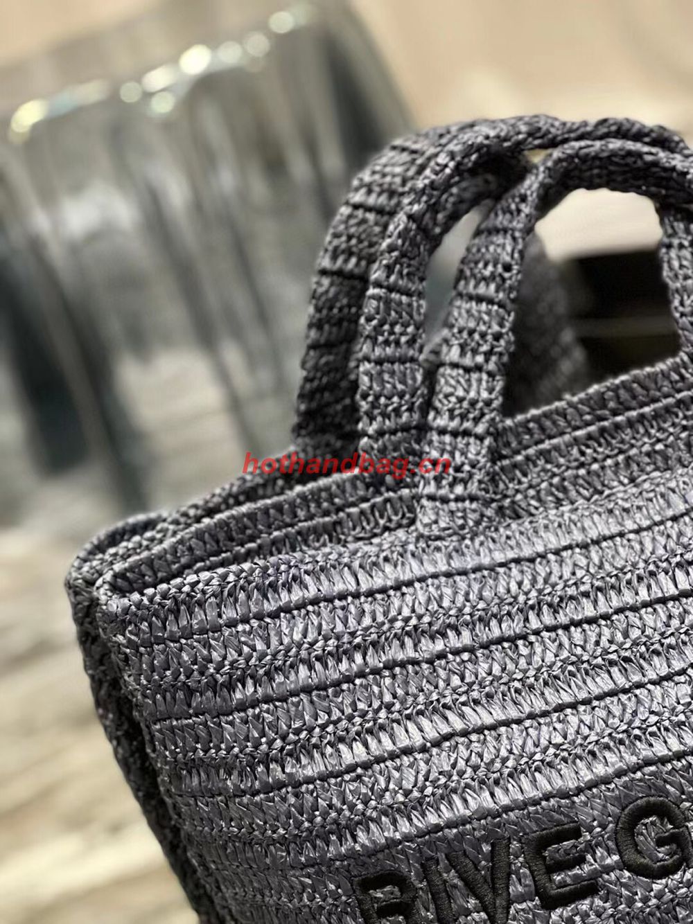 SAINT LAURENT RIVE GAUCHE SUPPLE TOTE BAG IN RAFFIA CROCHET 688864 black SAINT LAURENT RIVE GAUCHE SUPPLE TOTE BAG IN RAFFIA CROCHET 688864 black