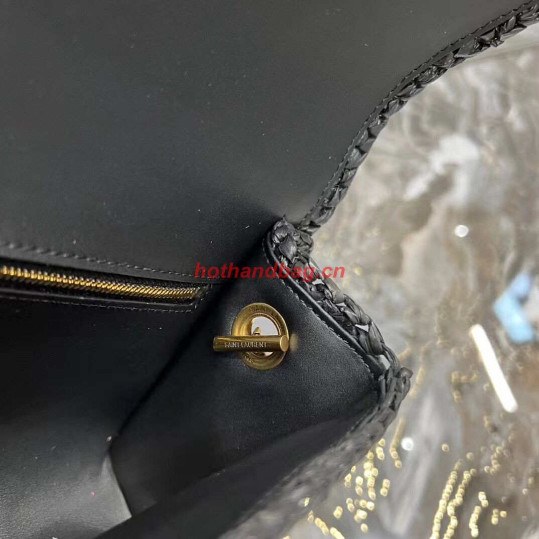 SAINT LAUREN KATE 99 CHAIN BAG WITH TASSEL IN RAFFIA Y664276 black SAINT LAUREN KATE 99 CHAIN BAG WITH TASSEL IN RAFFIA Y664276 black