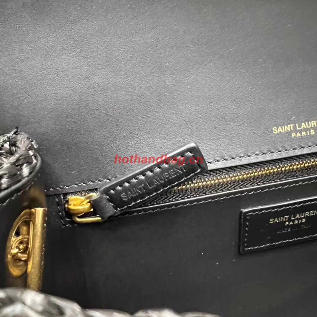 SAINT LAUREN KATE 99 CHAIN BAG WITH TASSEL IN RAFFIA Y664276 black SAINT LAUREN KATE 99 CHAIN BAG WITH TASSEL IN RAFFIA Y664276 black