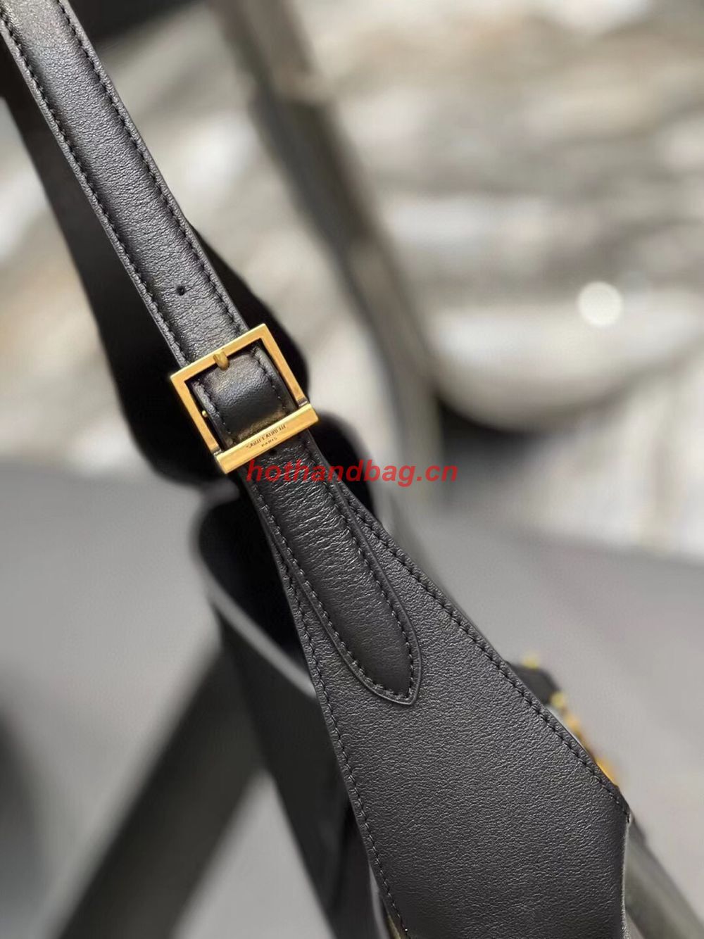 SAINT LAUREN LE 5 A 7 SOFT SMALL HOBO BAG IN SMOOTH LEATHER 713938 black SAINT LAUREN LE 5 A 7 SOFT SMALL HOBO BAG IN SMOOTH LEATHER 713938 black