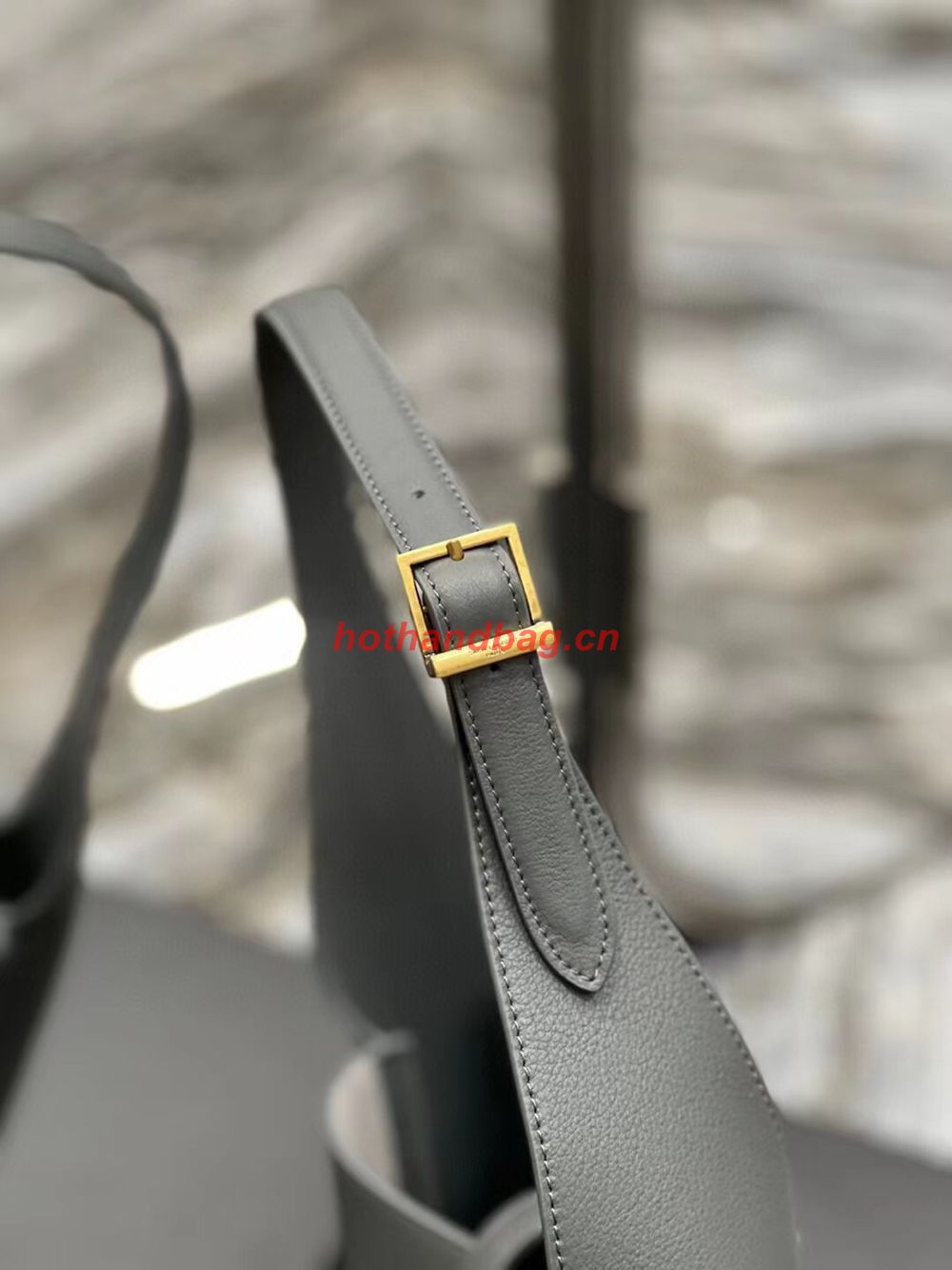 SAINT LAUREN LE 5 A 7 SOFT SMALL HOBO BAG IN SMOOTH LEATHER 713938 gray SAINT LAUREN LE 5 A 7 SOFT SMALL HOBO BAG IN SMOOTH LEATHER 713938 gray