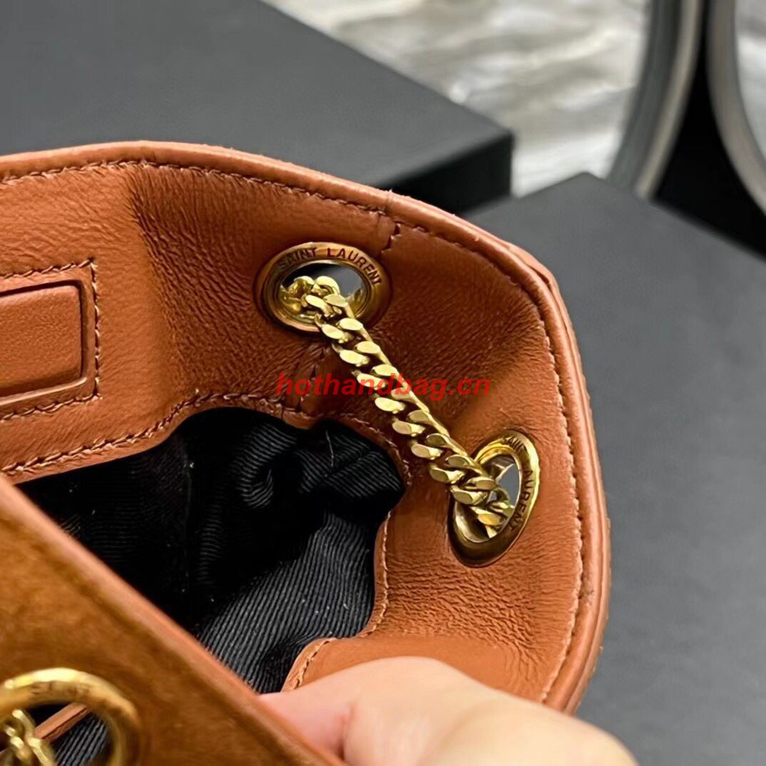 SAINT LAURENT SMALL CHAIN BAG IN LIGHT SUEDE WITH FRINGES 683378 brown SAINT LAURENT SMALL CHAIN BAG IN LIGHT SUEDE WITH FRINGES 683378 brown