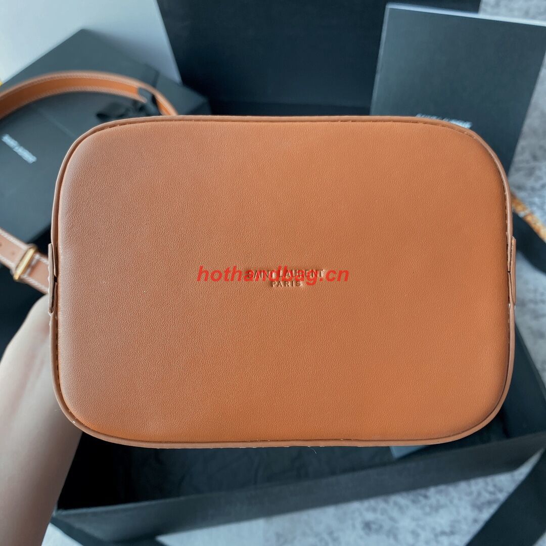 SAINT LAURENT KAIA SMALL SATCHEL IN SHINY LEATHER Y821002 black&brown SAINT LAURENT KAIA SMALL SATCHEL IN SHINY LEATHER Y821002 black&brown