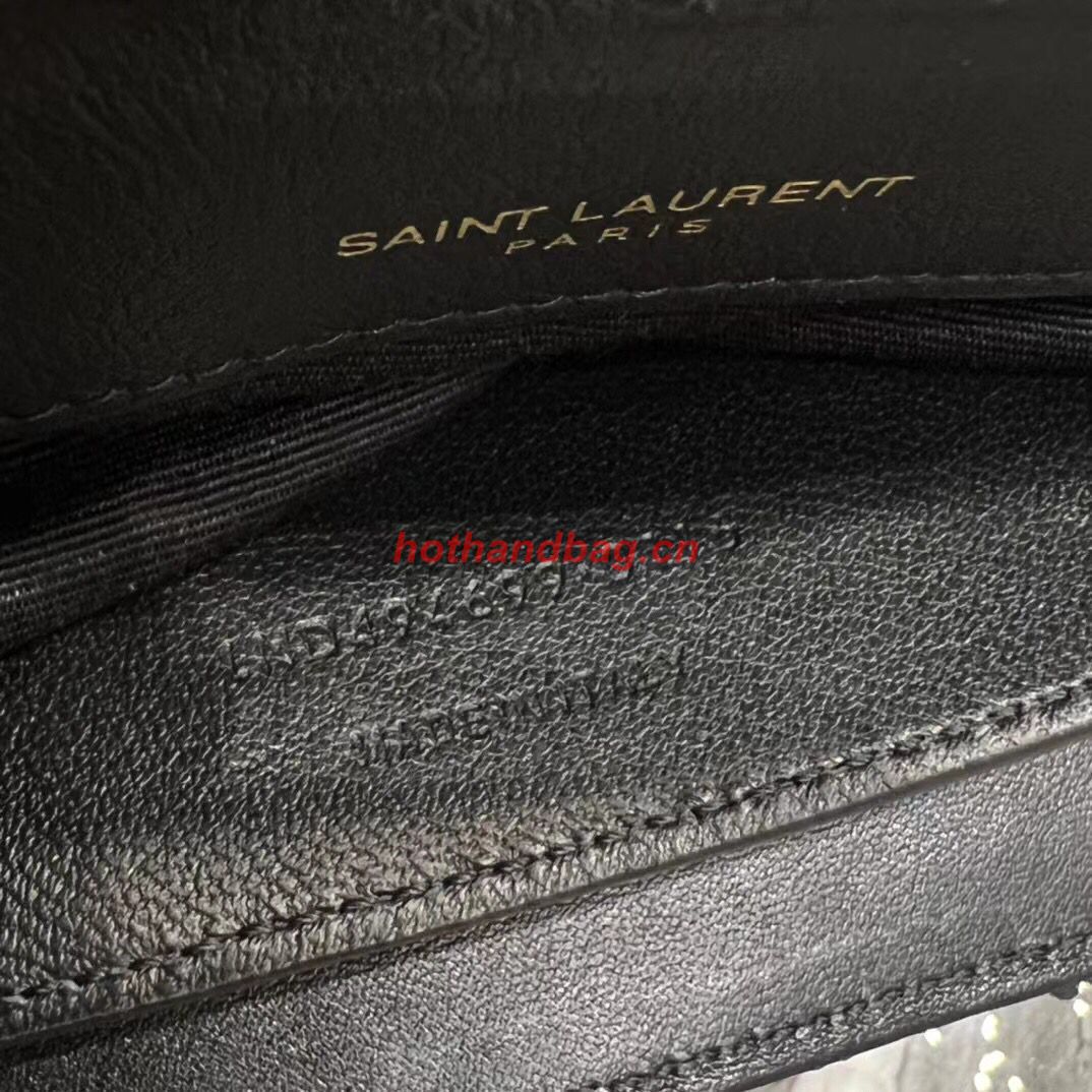 SAINT LAURENT LOULOU SMALL CHAIN BAG IN QUILTED Y LEATHER SATIN AND SEQUINS 494699 black SAINT LAURENT LOULOU SMALL CHAIN BAG IN QUILTED Y LEATHER SATIN AND SEQUINS 494699 black