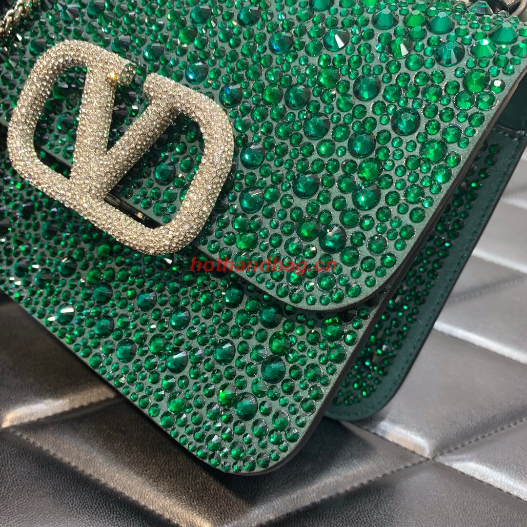 VALENTINO GARAVANI VSLING Shiny diamond Mini shoulder bag XW20808 green