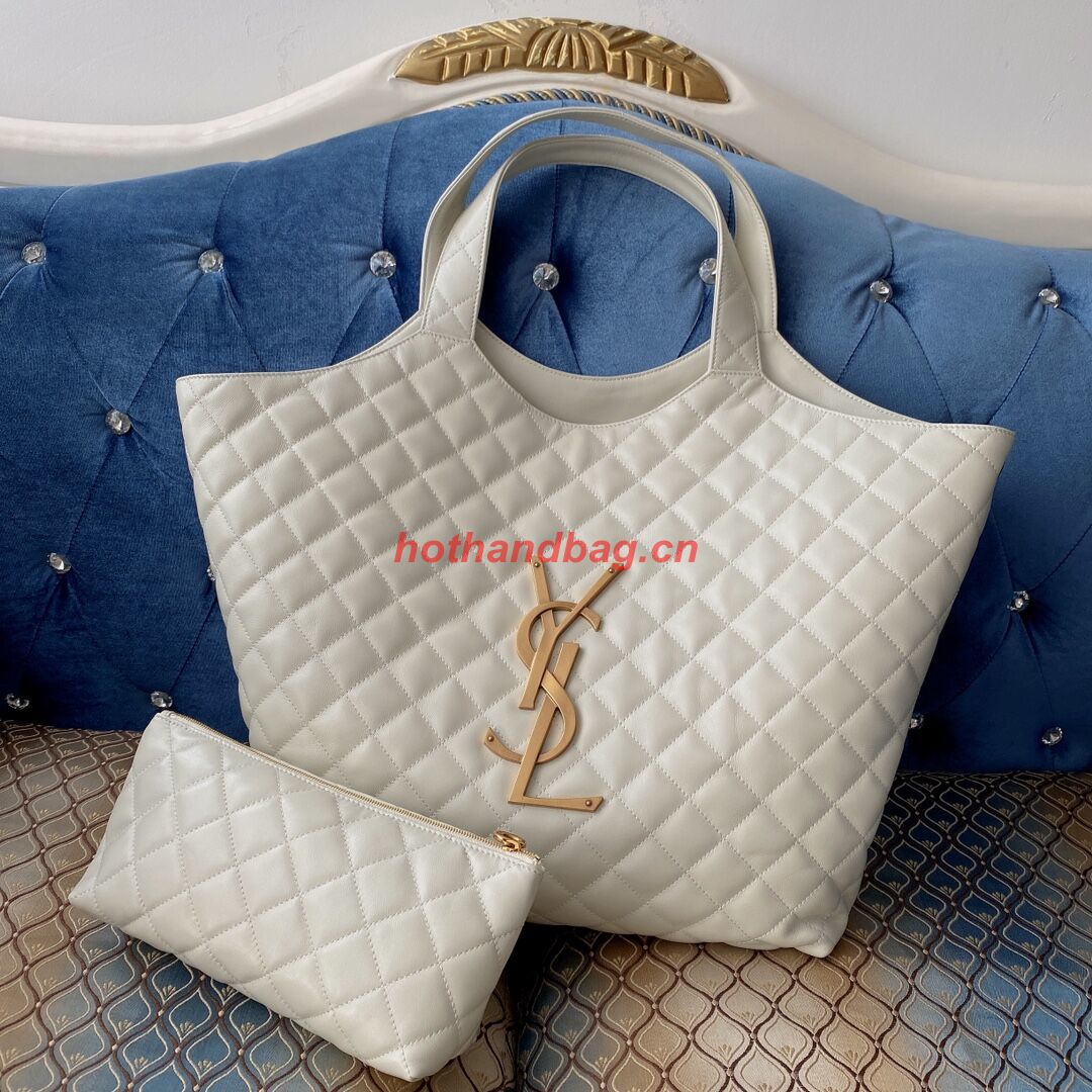 Yves Saint Laurent ICARE MAXI SHOPPING BAG IN QUILTED LAMBSKIN 698652 white Yves Saint Laurent ICARE MAXI SHOPPING BAG IN QUILTED LAMBSKIN 698652 white