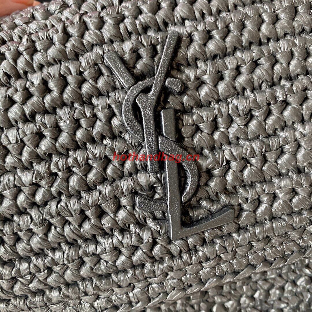 SAINT LAURENT NIKI SMALL CHAIN BAG IN RAFFIA 498892 BLACK SAINT LAURENT NIKI SMALL CHAIN BAG IN RAFFIA 498892 BLACK