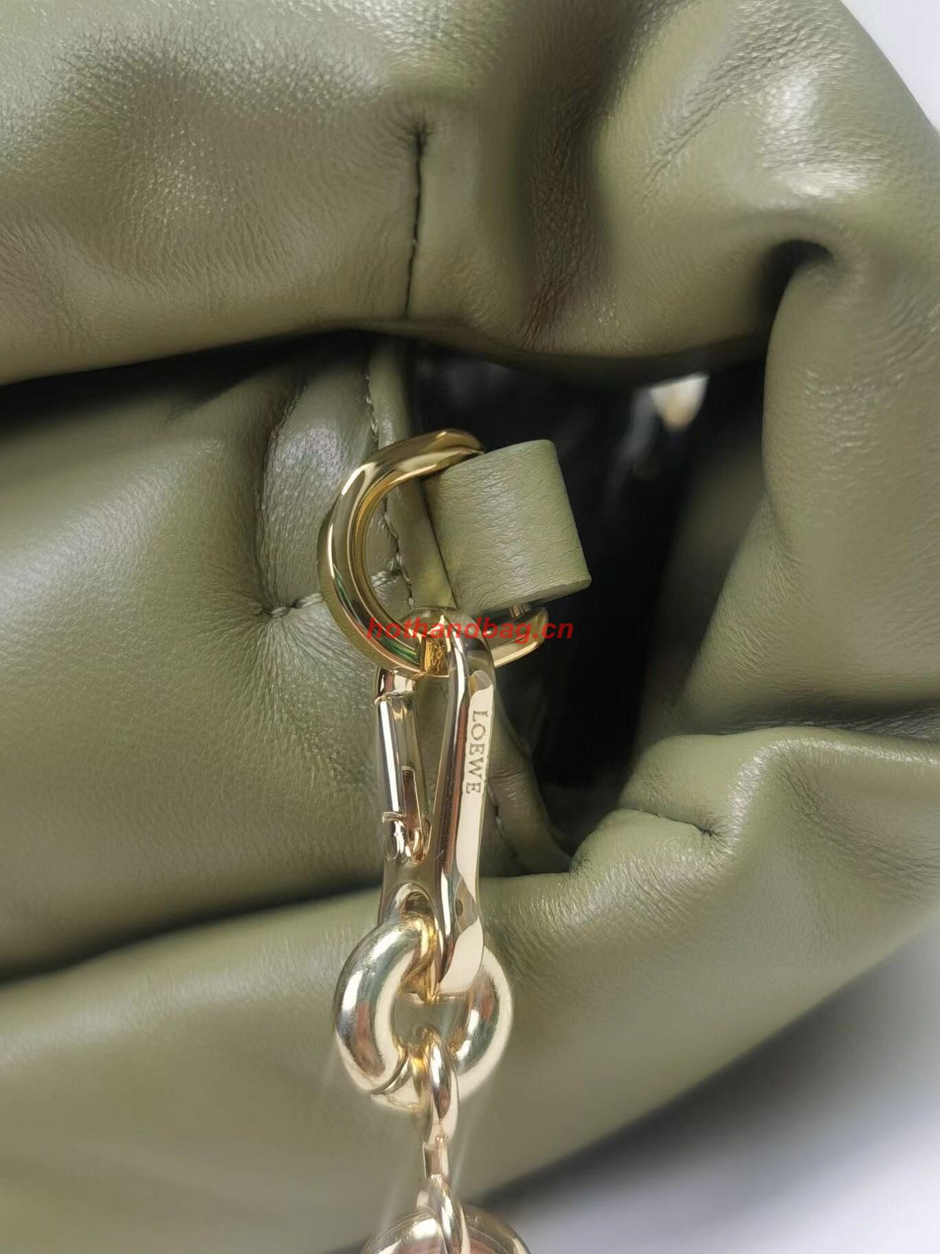 Loewe Puffer Goya Original Sheepskin Leather Bag 9801 Green Loewe Puffer Goya Original Sheepskin Leather Bag 9801 Green