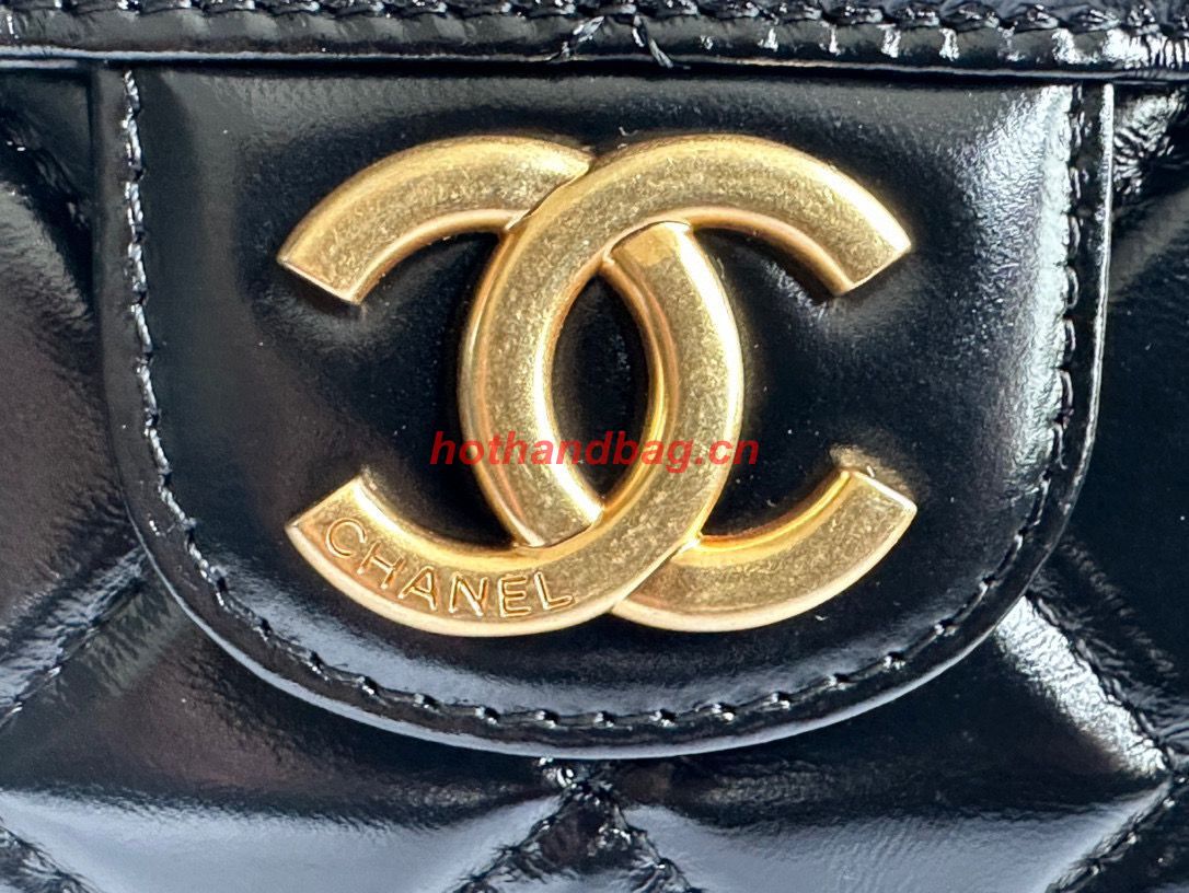 CHANEL 2023 HANDBAG Shiny Calfskin AS3609 Black & gold-Tone Metal CHANEL 2023 HANDBAG Shiny Calfskin AS3609 Black & gold-Tone Metal