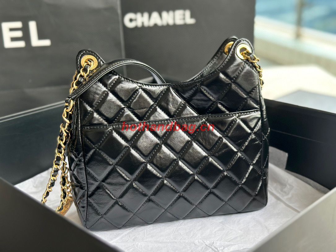 CHANEL 2023 HANDBAG Shiny Calfskin AS3609 Black & gold-Tone Metal CHANEL 2023 HANDBAG Shiny Calfskin AS3609 Black & gold-Tone Metal