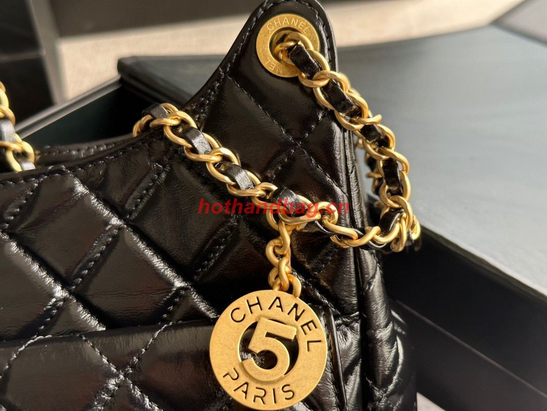 CHANEL 2023 HANDBAG Shiny Calfskin AS3609 Black & gold-Tone Metal CHANEL 2023 HANDBAG Shiny Calfskin AS3609 Black & gold-Tone Metal