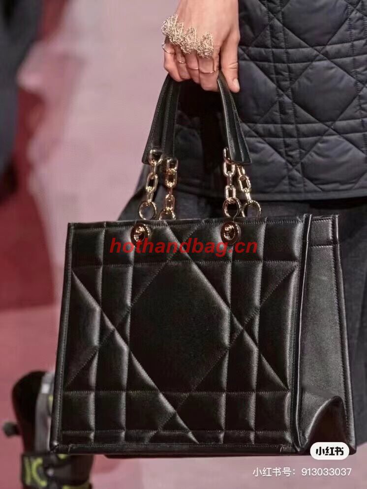 SMALL DIOR ESSENTIAL TOTE BAG Hazelnut Archicannage Calfskin M87211 BLACK SMALL DIOR ESSENTIAL TOTE BAG Hazelnut Archicannage Calfskin M87211 BLACK