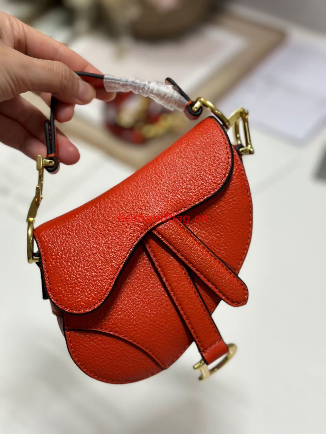 DIOR MICRO SADDLE BAG Antique Goatskin S5685CC orange DIOR MICRO SADDLE BAG Antique Goatskin S5685CC orange