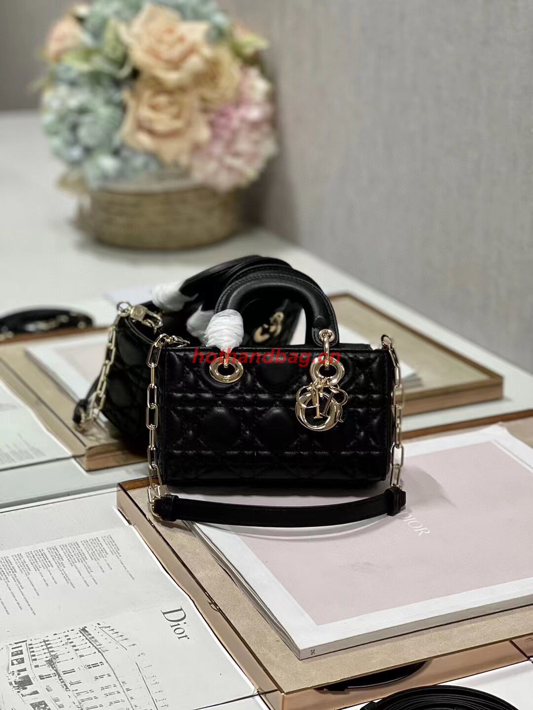 DIOR MICRO LADY D-JOY BAG Cannage Lambskin S0910 black DIOR MICRO LADY D-JOY BAG Cannage Lambskin S0910 black