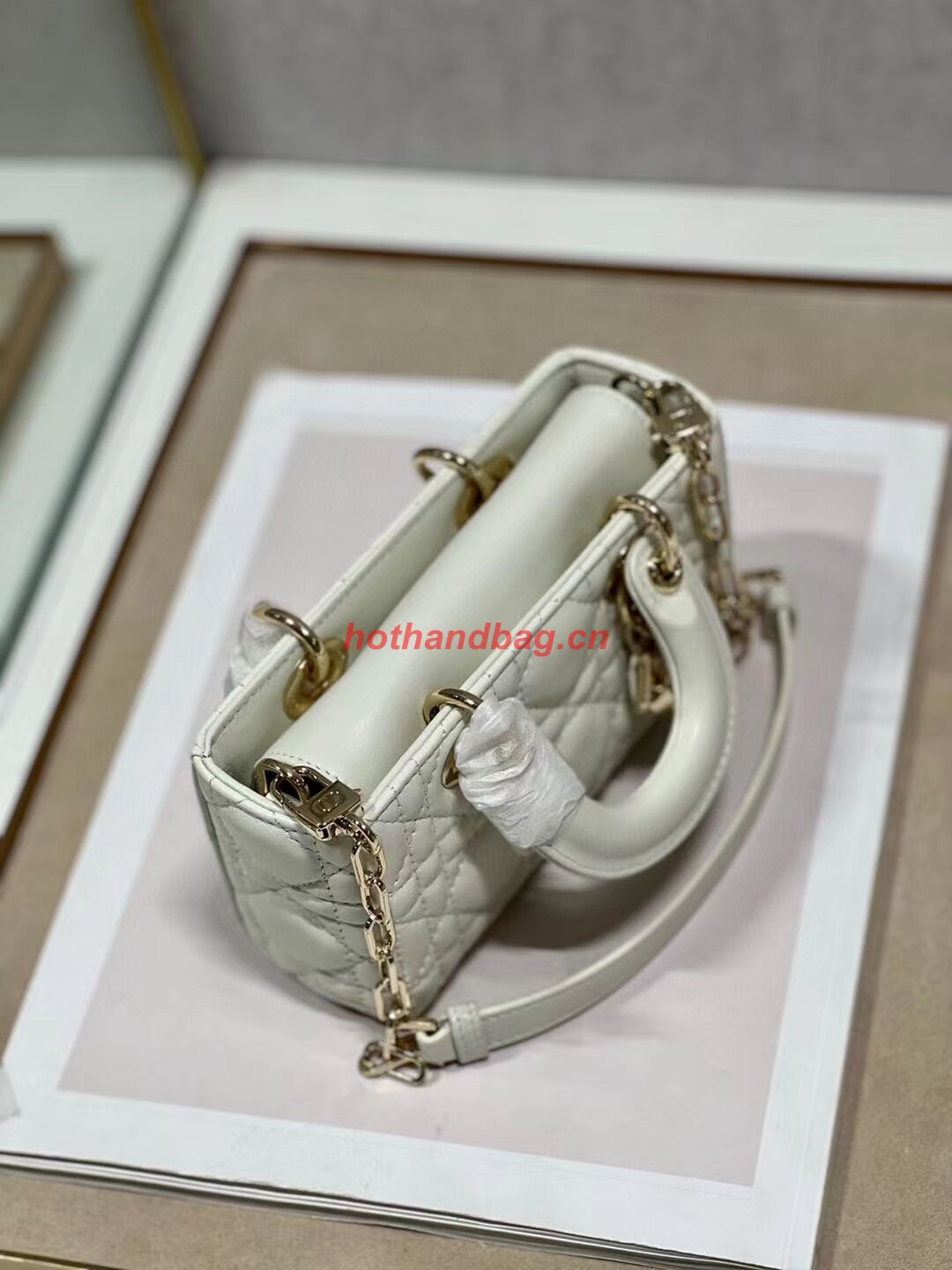 DIOR MICRO LADY D-JOY BAG Cannage Lambskin S0910 white DIOR MICRO LADY D-JOY BAG Cannage Lambskin S0910 white