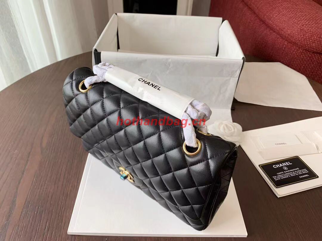 CHANEL Classic Handbag Lambskin Black 01112 & gold-Tone Metal CHANEL Classic Handbag Lambskin Black 01112 & gold-Tone Metal