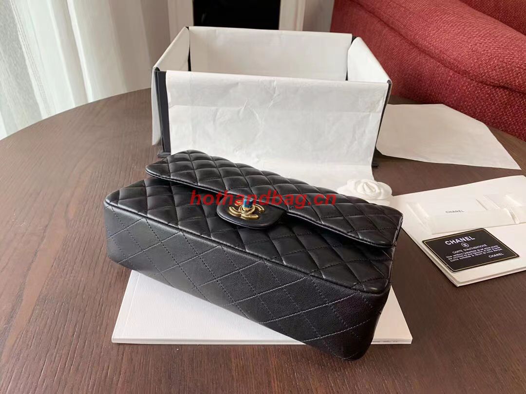 CHANEL Classic Handbag Lambskin Black 01112 & gold-Tone Metal CHANEL Classic Handbag Lambskin Black 01112 & gold-Tone Metal