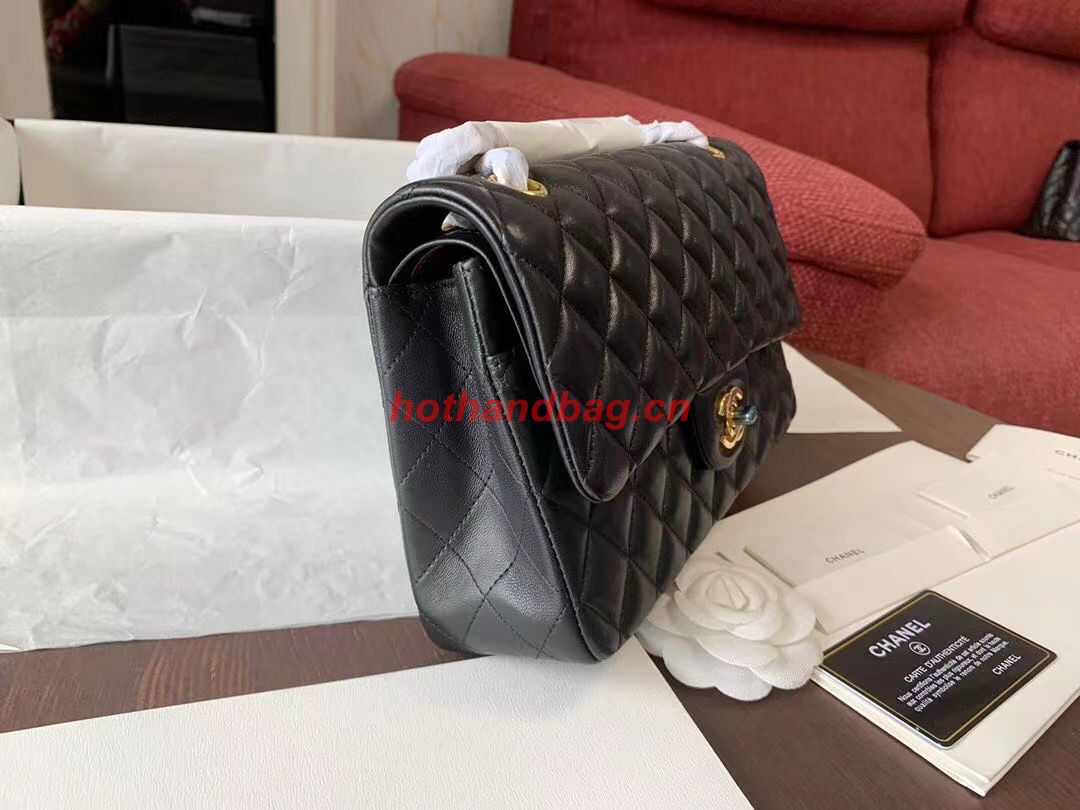 CHANEL Classic Handbag Lambskin Black 01112 & gold-Tone Metal CHANEL Classic Handbag Lambskin Black 01112 & gold-Tone Metal