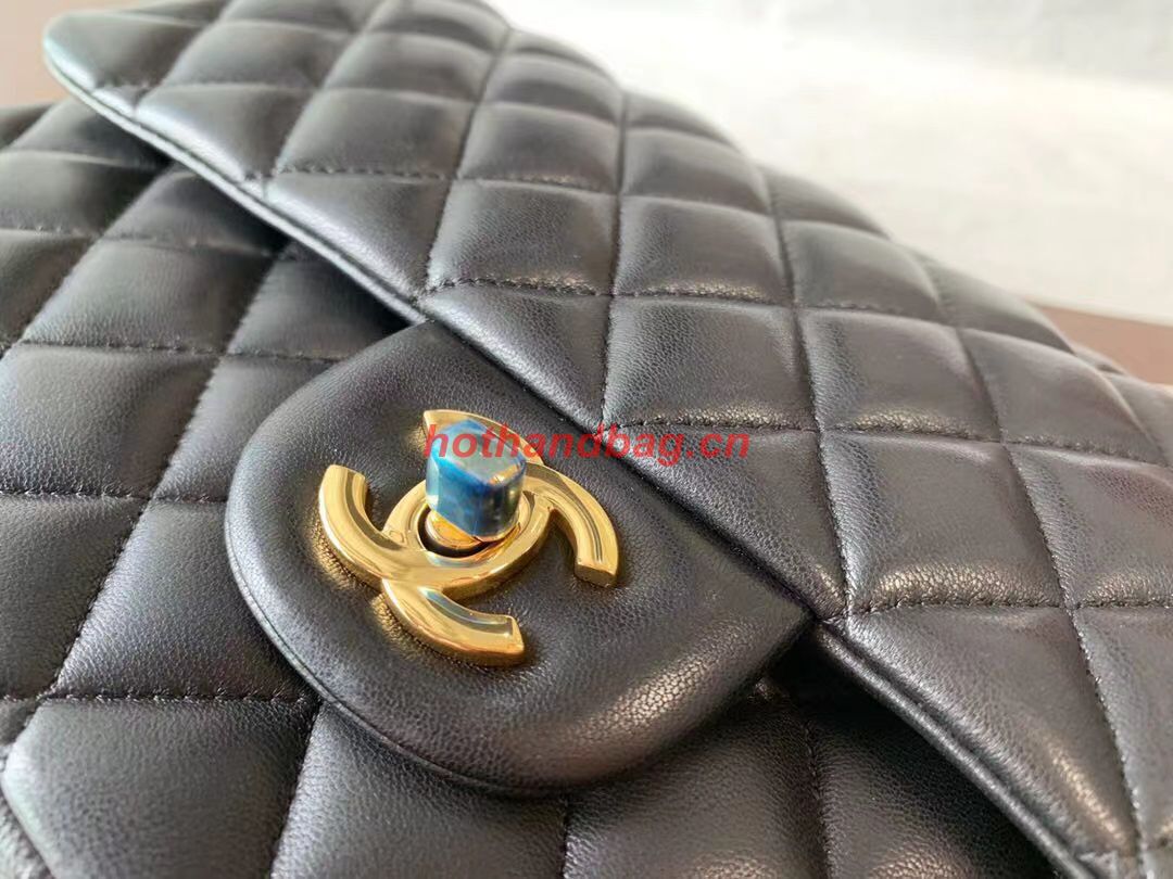 CHANEL Classic Handbag Lambskin Black 01112 & gold-Tone Metal CHANEL Classic Handbag Lambskin Black 01112 & gold-Tone Metal