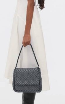 Bottega Veneta Small padded intreccio leather shoulder bag 709418 Thunder Bottega Veneta Small padded intreccio leather shoulder bag 709418 Thunder