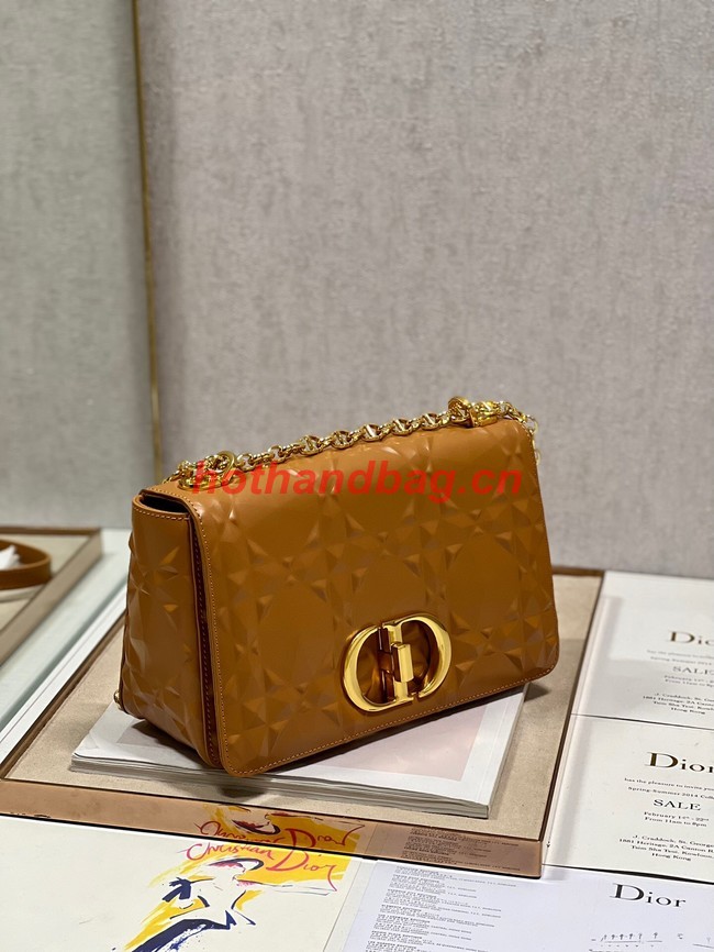 MEDIUM DIOR CARO BAG Cannage Calfskin with Diamond Motif M9242UW brown&gold