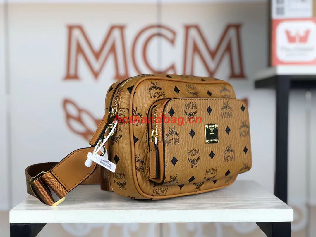 MCM Shoulder Bag Calfskin Leather 3358 Camel MCM Shoulder Bag Calfskin Leather 3358 Camel