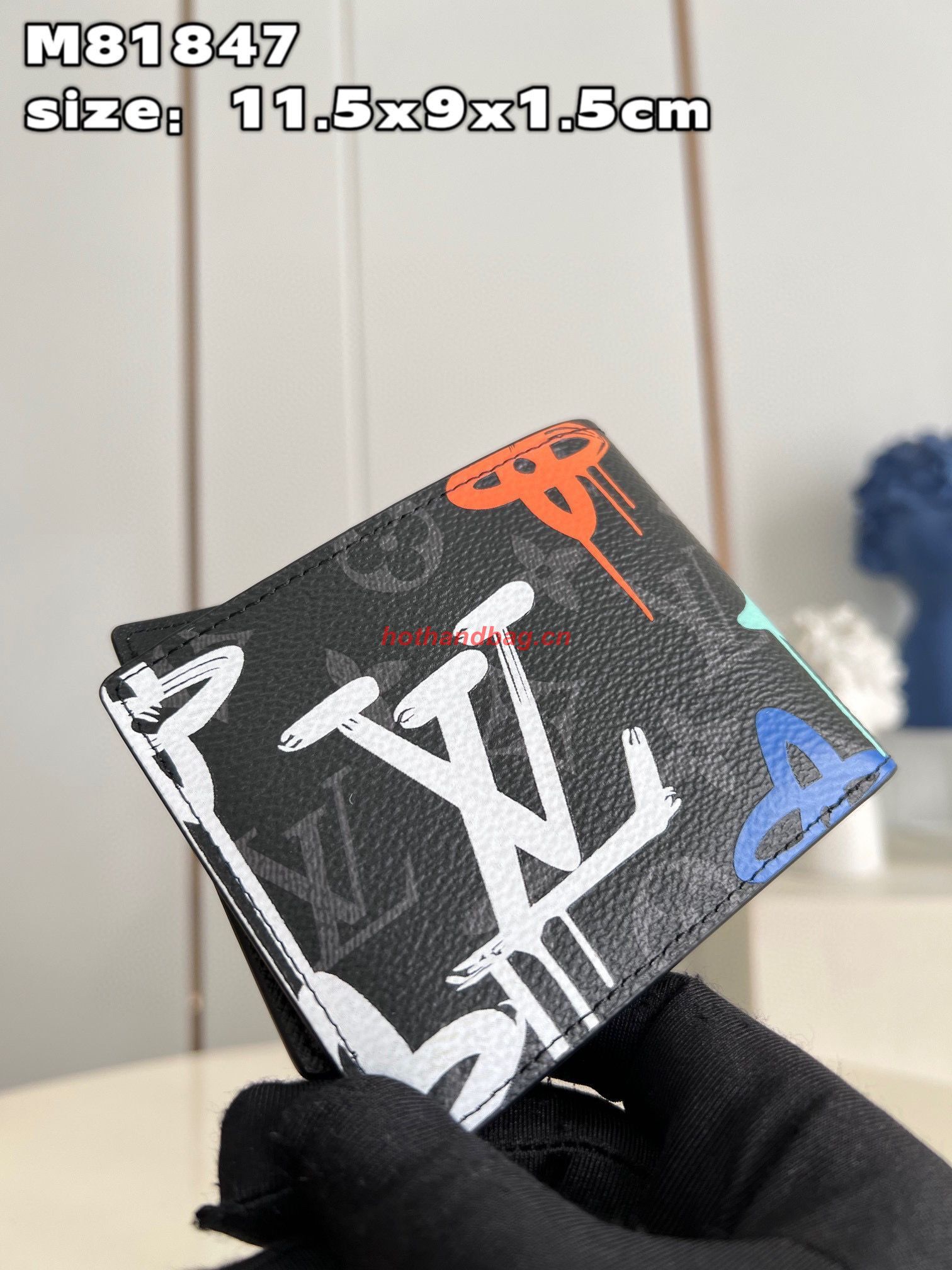 Louis Vuitton MULTIPLE WALLET M81847 Black&Red Louis Vuitton MULTIPLE WALLET M81847 Black&Red