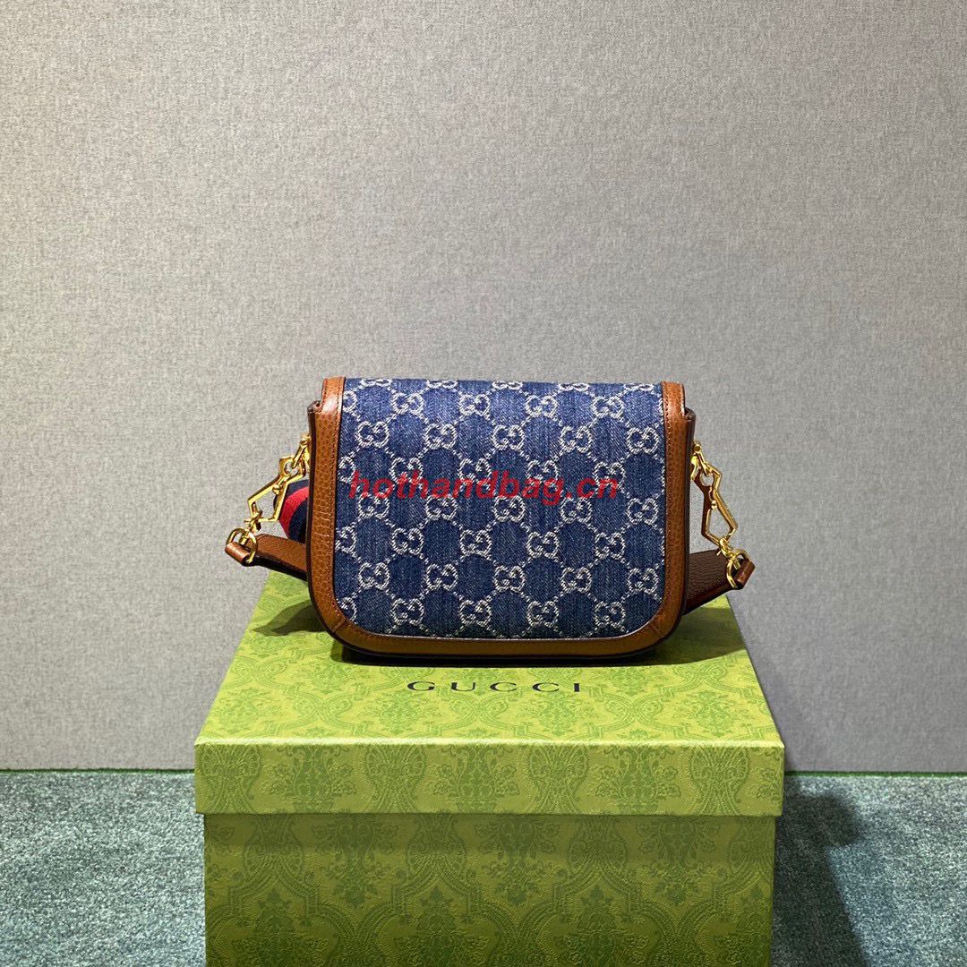Gucci Horsebit 1955 GG mini bag 658574 Denim Brown Gucci Horsebit 1955 GG mini bag 658574 Denim Brown