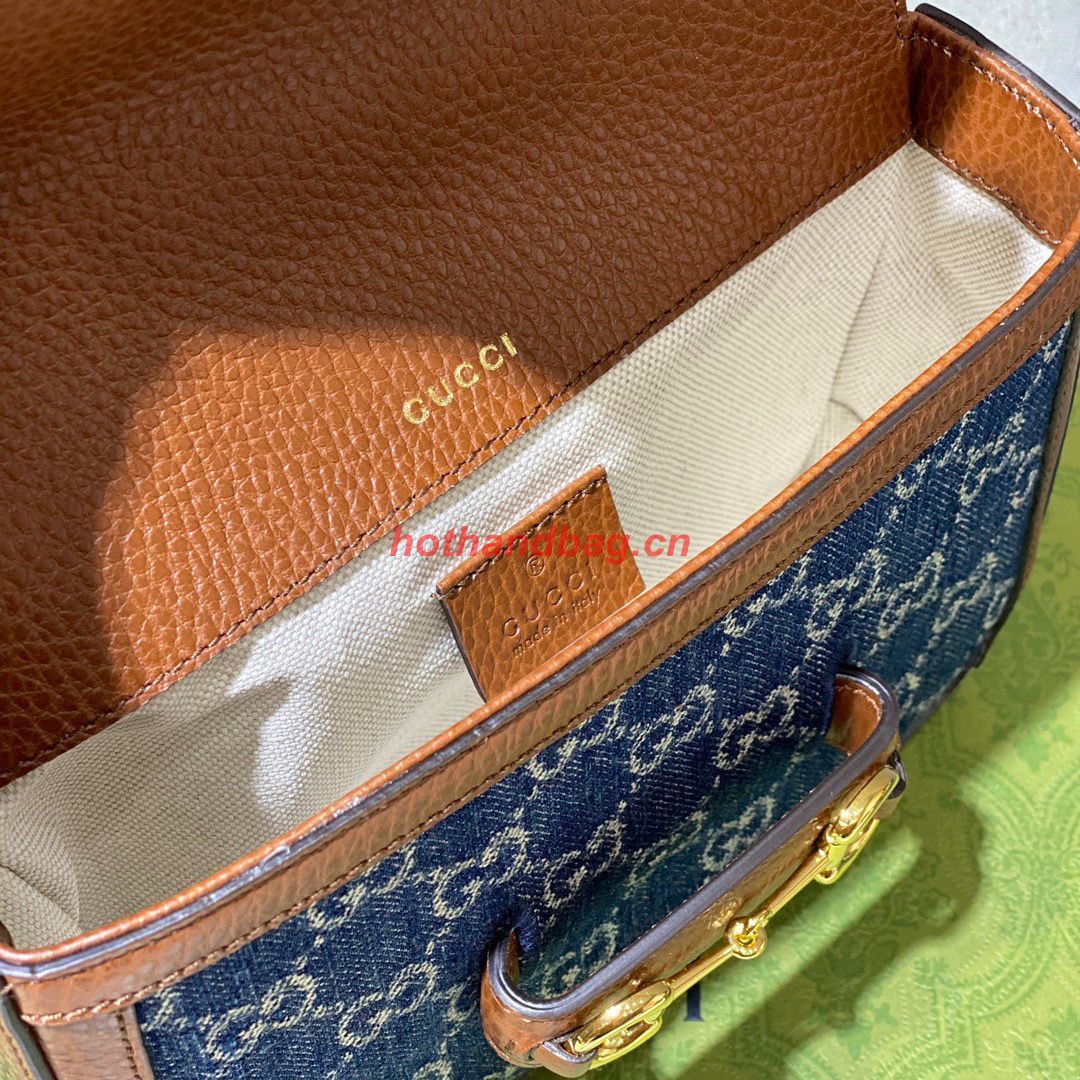 Gucci Horsebit 1955 GG mini bag 658574 Denim Brown Gucci Horsebit 1955 GG mini bag 658574 Denim Brown