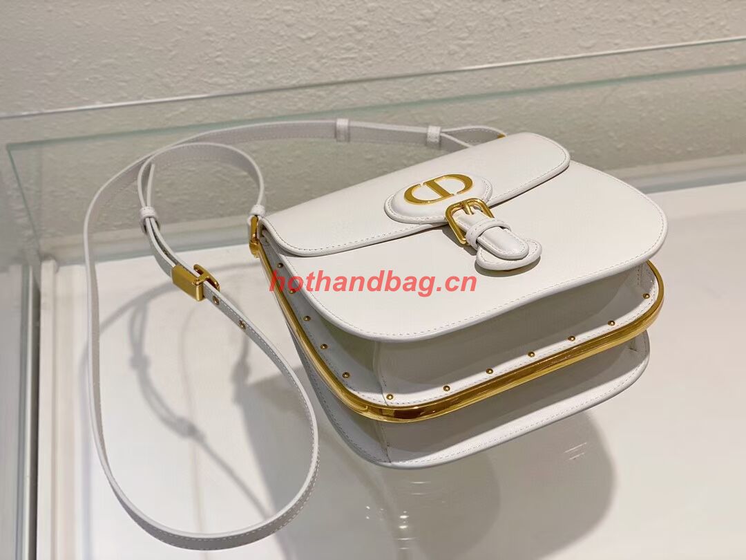 DIOR BOBBY FRAME BAG Cognac-Colored Box Calfskin M9333U white DIOR BOBBY FRAME BAG Cognac-Colored Box Calfskin M9333U white