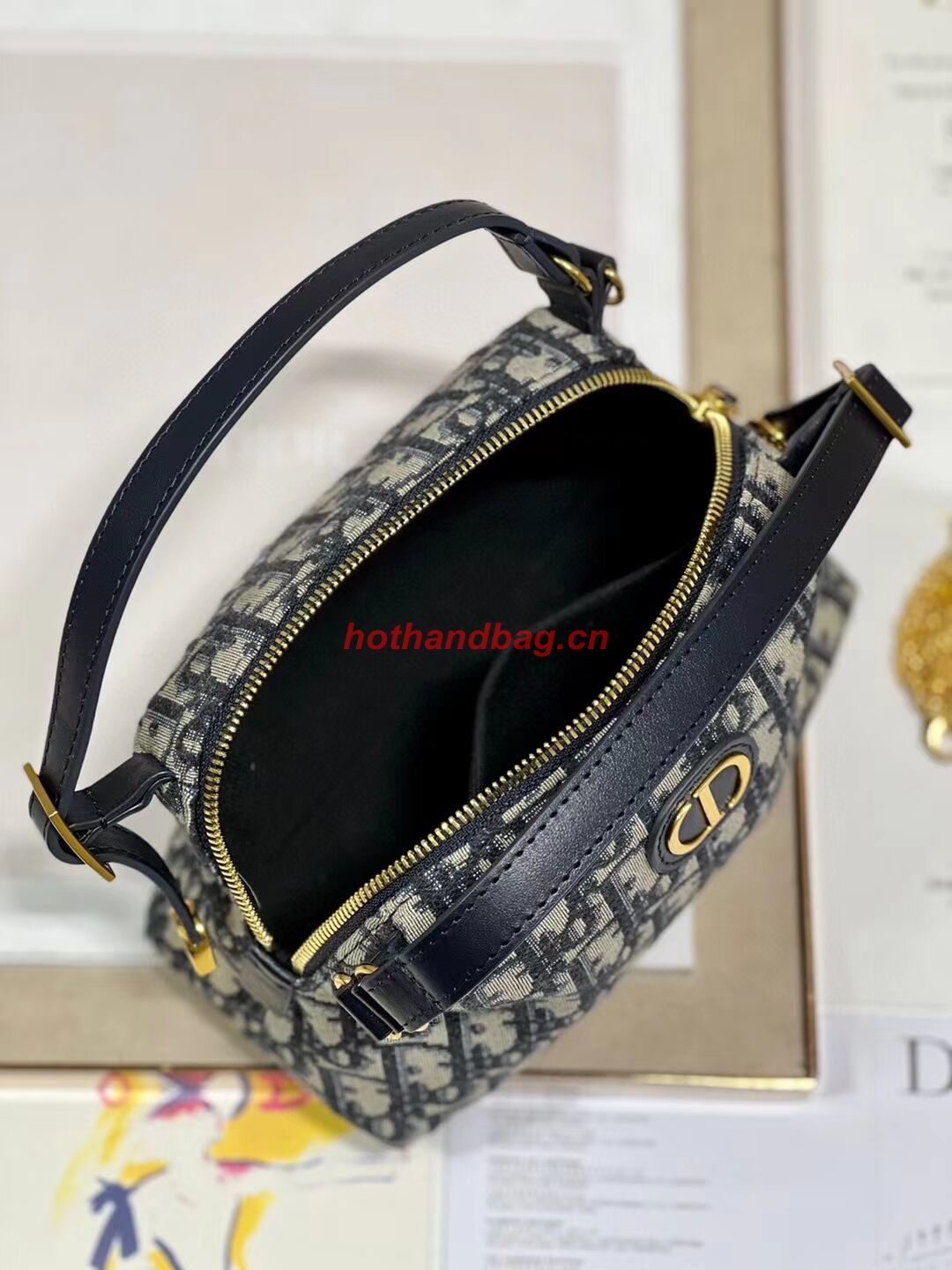 LADY DIOR TOP HANDLE SMALL BAG Blue Dior Oblique Jacquard C0655 LADY DIOR TOP HANDLE SMALL BAG Blue Dior Oblique Jacquard C0655