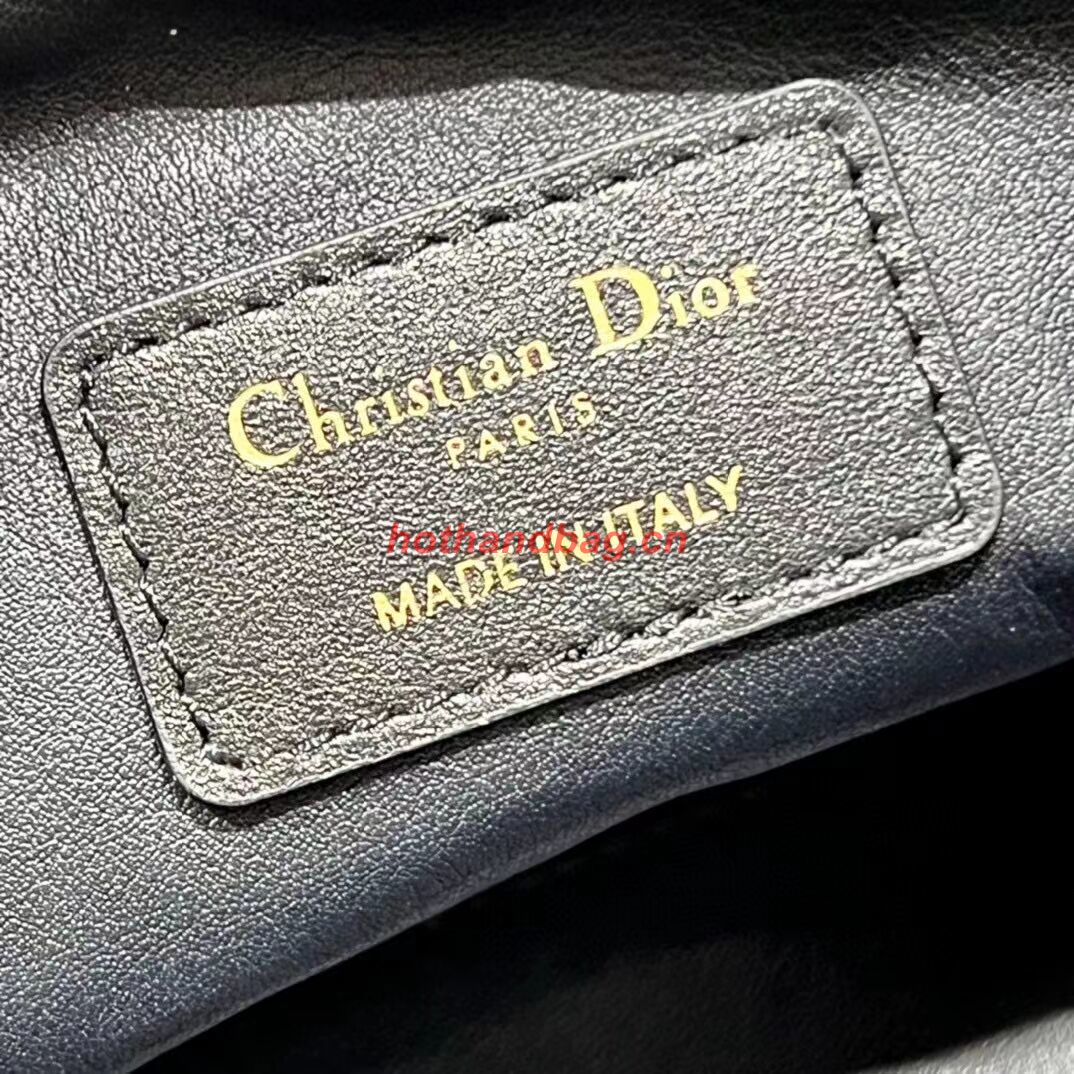 LADY DIOR TOP HANDLE SMALL BAG Latte Cannage Lambskin C0655 BLACK LADY DIOR TOP HANDLE SMALL BAG Latte Cannage Lambskin C0655 BLACK