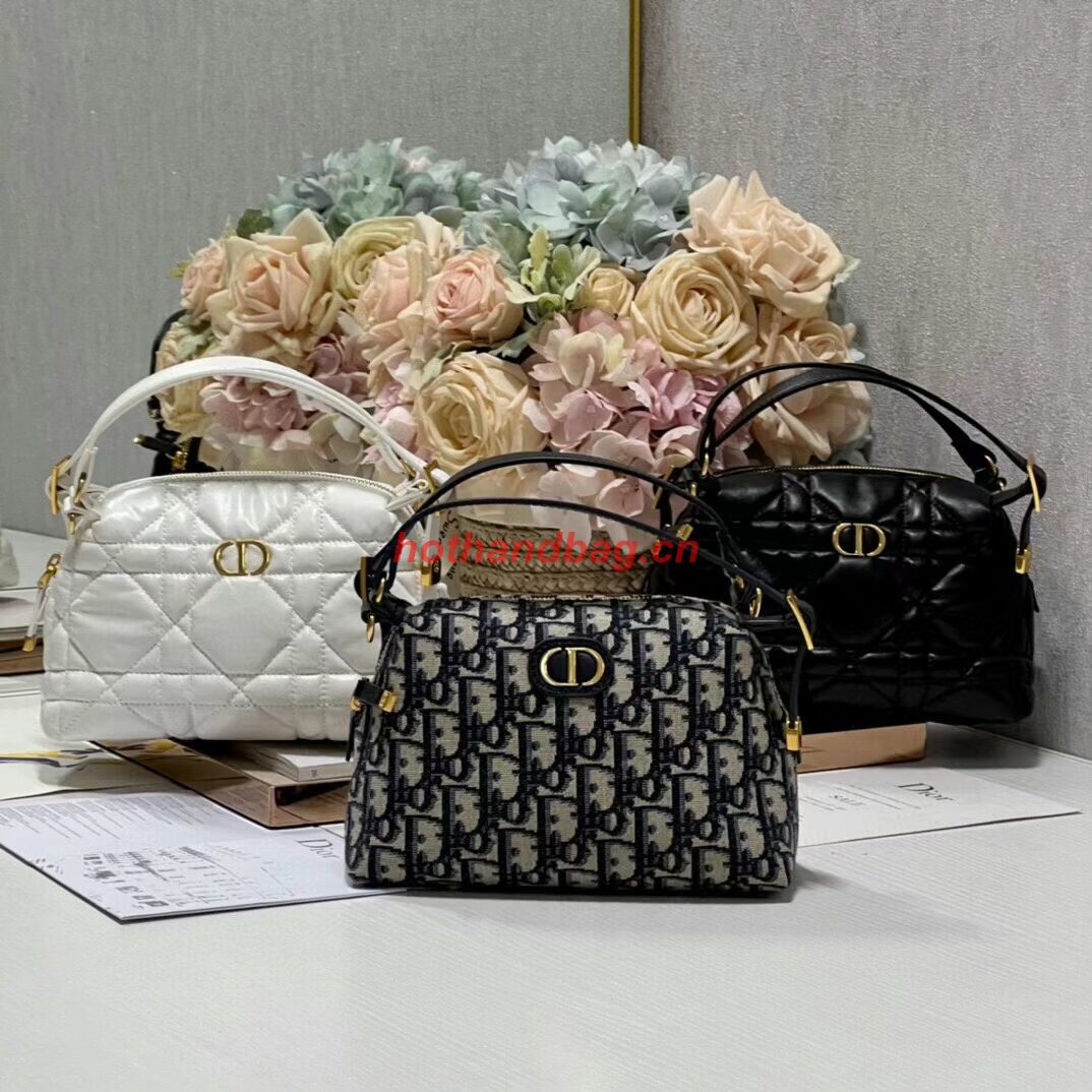 LADY DIOR TOP HANDLE SMALL BAG Latte Cannage Lambskin C0655 BLACK LADY DIOR TOP HANDLE SMALL BAG Latte Cannage Lambskin C0655 BLACK