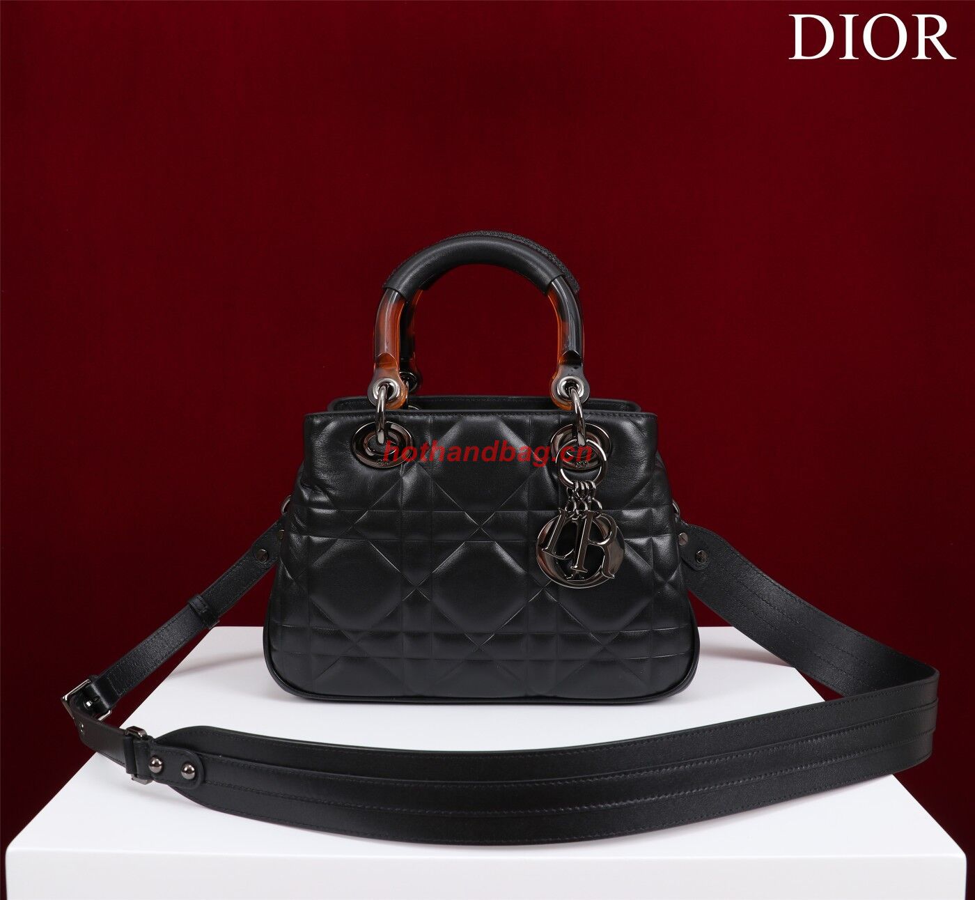 LADY DIOR TOP HANDLE SMALL BAG Latte Cannage Lambskin C0963 BLACK LADY DIOR TOP HANDLE SMALL BAG Latte Cannage Lambskin C0963 BLACK