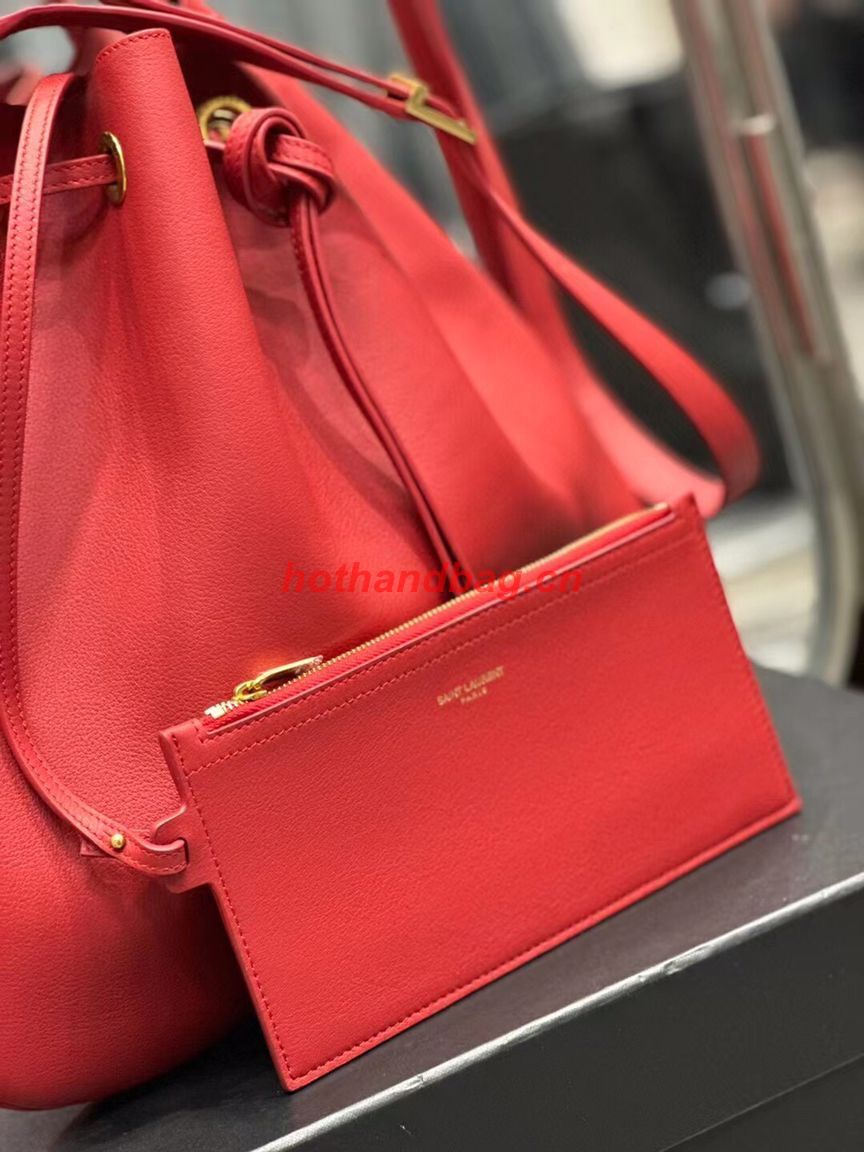 SAINT LAUREN PARIS VII LARGE FLAT HOBO BAG IN SMOOTH LEATHER 697941 red SAINT LAUREN PARIS VII LARGE FLAT HOBO BAG IN SMOOTH LEATHER 697941 red