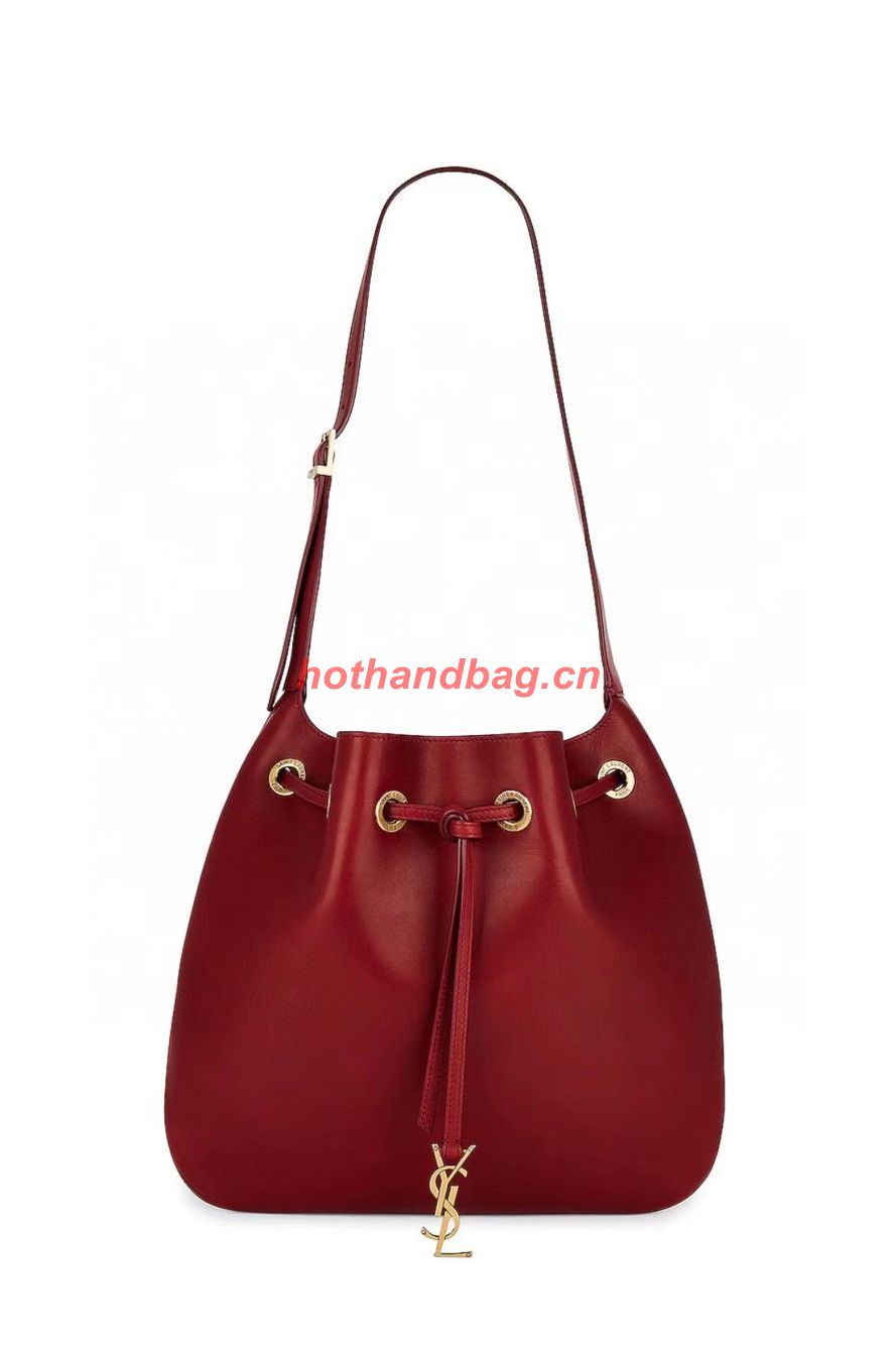SAINT LAUREN PARIS VII LARGE FLAT HOBO BAG IN SMOOTH LEATHER 697941 red SAINT LAUREN PARIS VII LARGE FLAT HOBO BAG IN SMOOTH LEATHER 697941 red