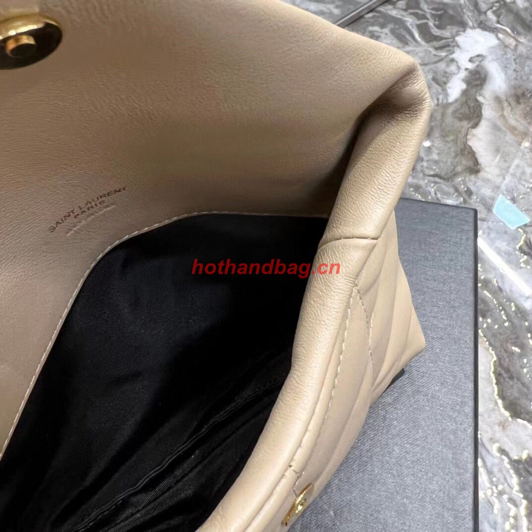 SAINT LAUREN PUFFER SMALL POUCH IN QUILTED LAMBSKIN 6508801 TAUPE&GOLD SAINT LAUREN PUFFER SMALL POUCH IN QUILTED LAMBSKIN 6508801 TAUPE&GOLD