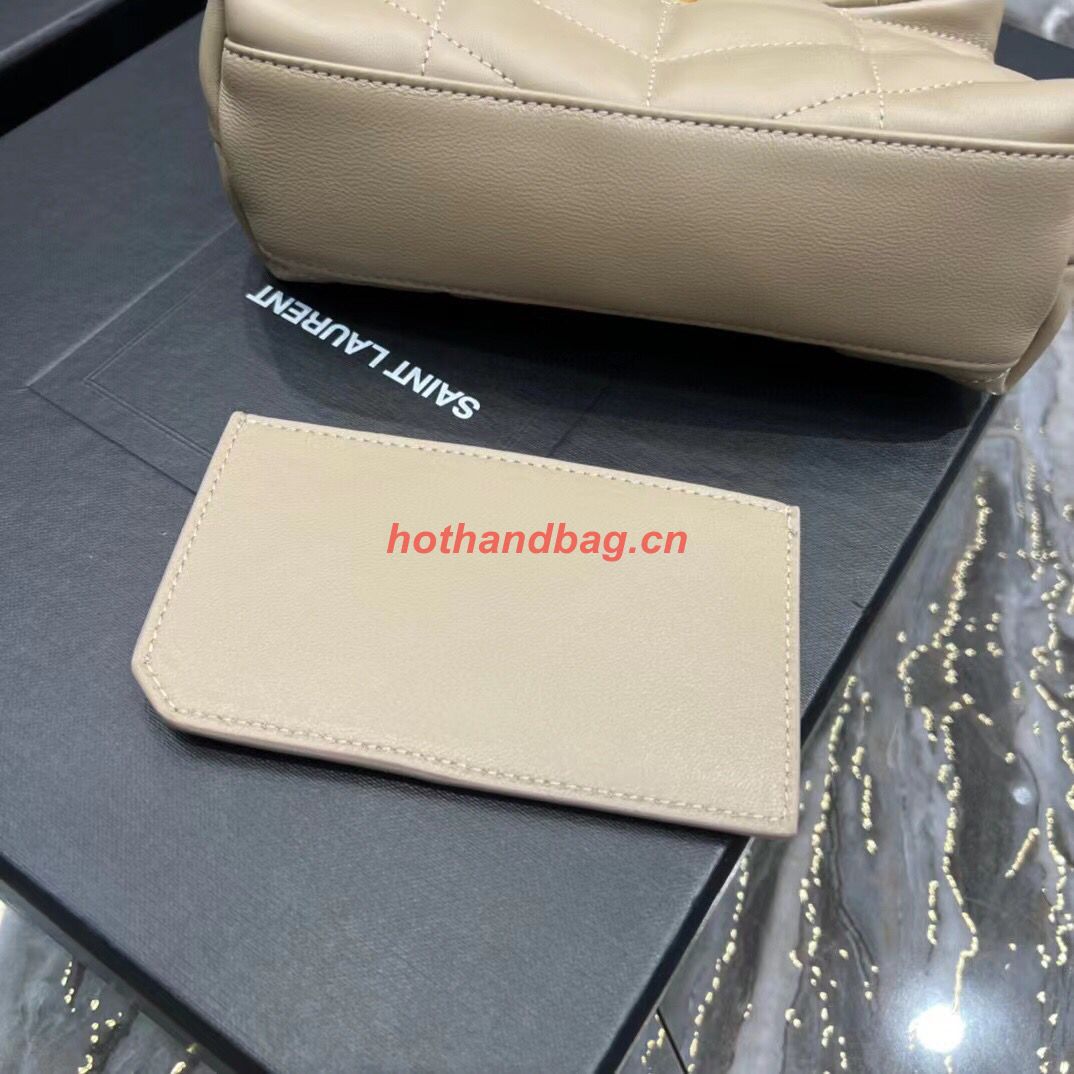 SAINT LAUREN PUFFER SMALL POUCH IN QUILTED LAMBSKIN 6508801 TAUPE&GOLD SAINT LAUREN PUFFER SMALL POUCH IN QUILTED LAMBSKIN 6508801 TAUPE&GOLD