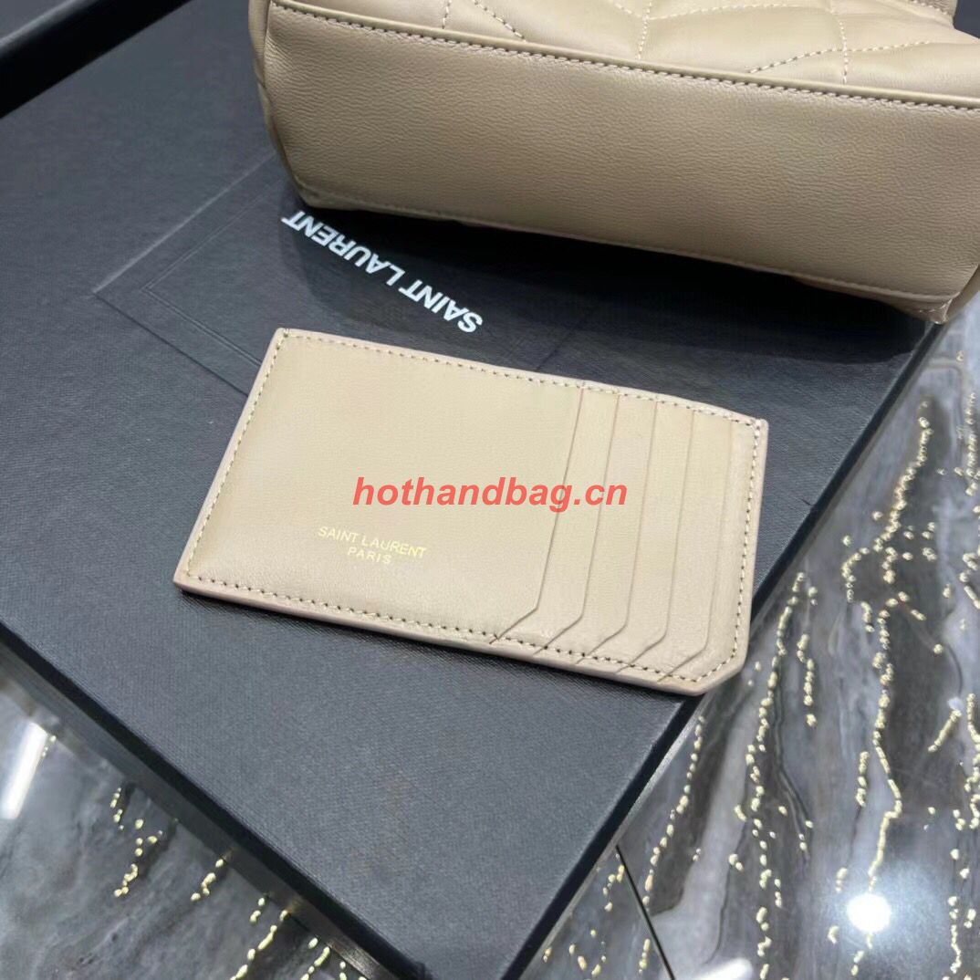 SAINT LAUREN PUFFER SMALL POUCH IN QUILTED LAMBSKIN 6508801 TAUPE&GOLD SAINT LAUREN PUFFER SMALL POUCH IN QUILTED LAMBSKIN 6508801 TAUPE&GOLD