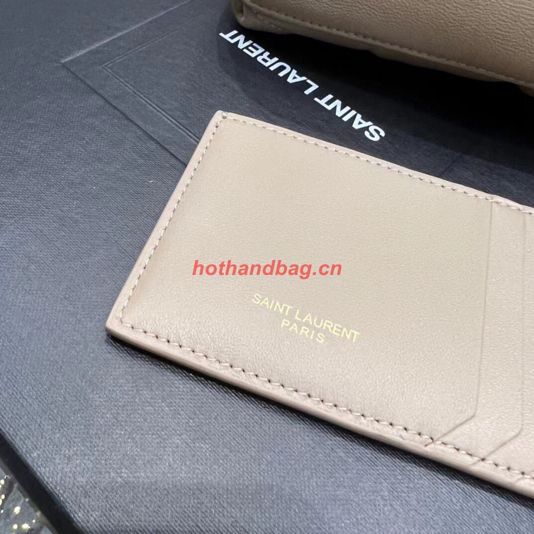 SAINT LAUREN PUFFER SMALL POUCH IN QUILTED LAMBSKIN 6508801 TAUPE&GOLD SAINT LAUREN PUFFER SMALL POUCH IN QUILTED LAMBSKIN 6508801 TAUPE&GOLD