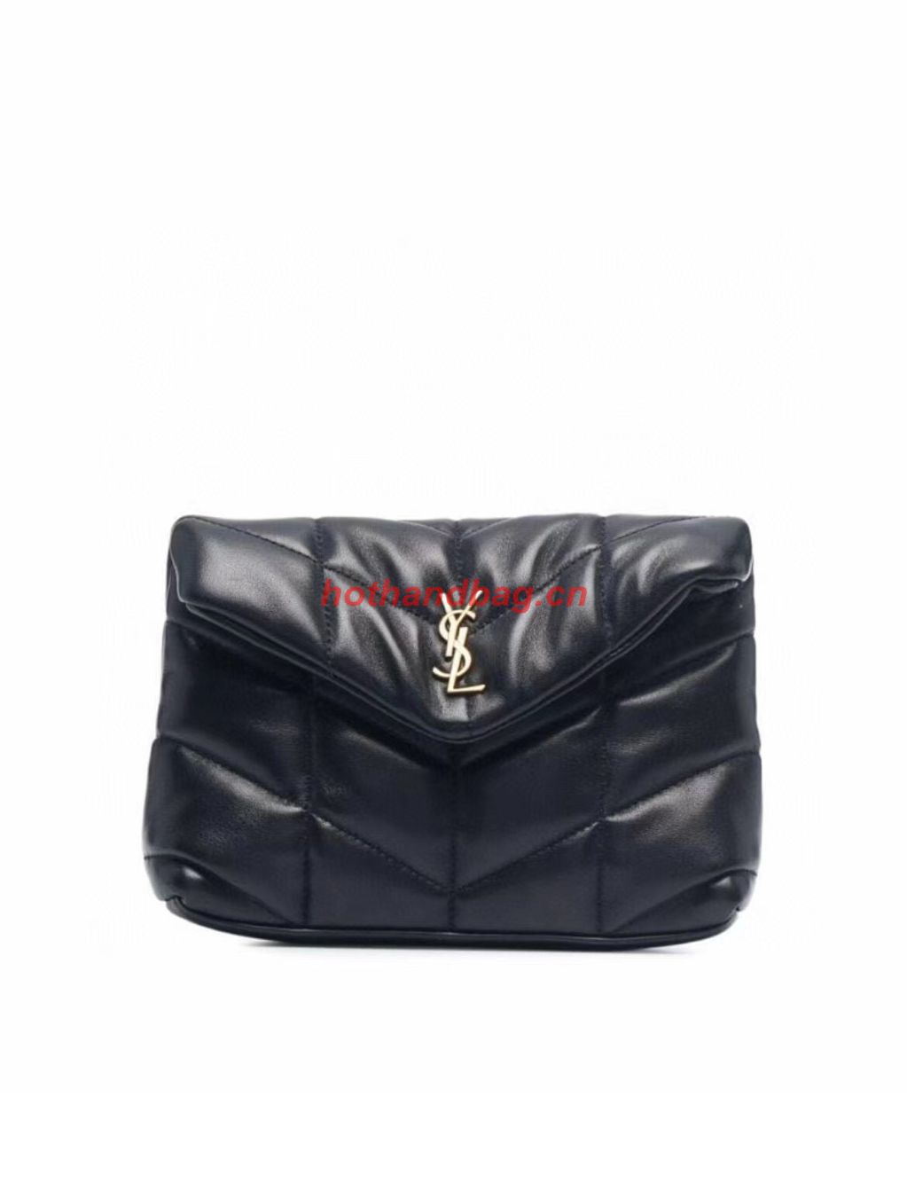 SAINT LAUREN PUFFER SMALL POUCH IN QUILTED LAMBSKIN 6508801 black&silver SAINT LAUREN PUFFER SMALL POUCH IN QUILTED LAMBSKIN 6508801 black&silver