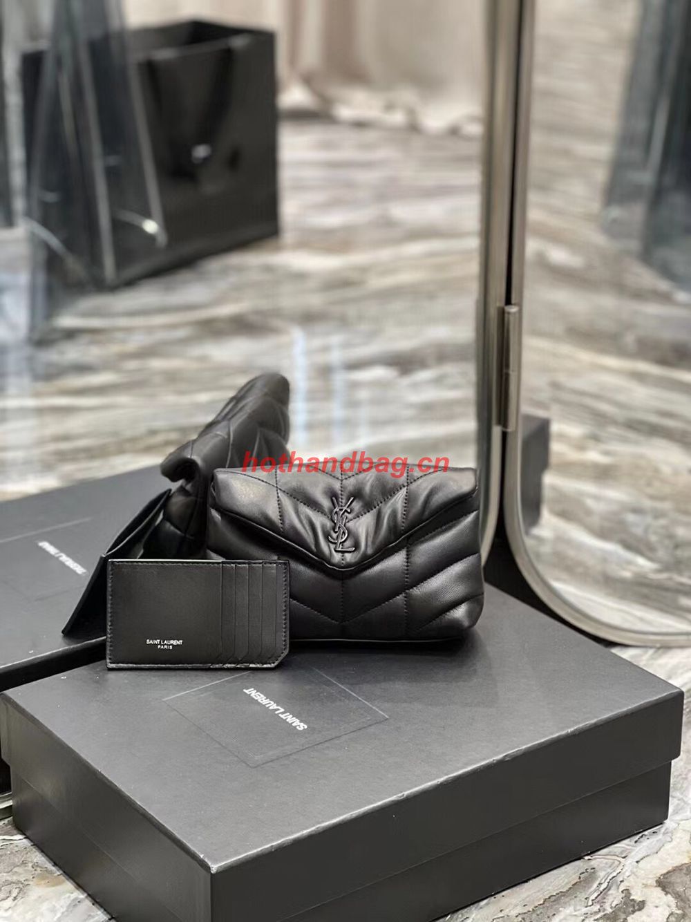 SAINT LAUREN PUFFER SMALL POUCH IN QUILTED LAMBSKIN 6508801 black SAINT LAUREN PUFFER SMALL POUCH IN QUILTED LAMBSKIN 6508801 black