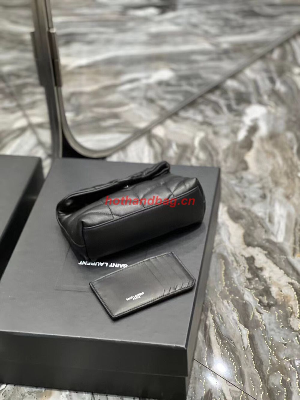 SAINT LAUREN PUFFER SMALL POUCH IN QUILTED LAMBSKIN 6508801 black SAINT LAUREN PUFFER SMALL POUCH IN QUILTED LAMBSKIN 6508801 black