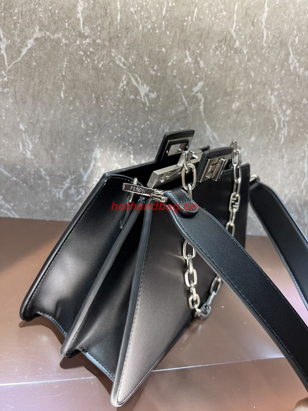 Fendi Peekaboo Cut Medium soft nappa leather bag 8BN340 BLACK Fendi Peekaboo Cut Medium soft nappa leather bag 8BN340 BLACK