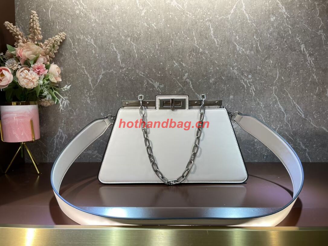 Fendi Peekaboo Cut Medium soft nappa leather bag 8BN340 WHITE Fendi Peekaboo Cut Medium soft nappa leather bag 8BN340 WHITE