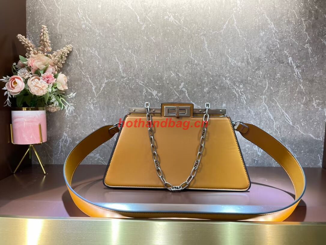 Fendi Peekaboo Cut Medium soft nappa leather bag 8BN340 YELLOW Fendi Peekaboo Cut Medium soft nappa leather bag 8BN340 YELLOW