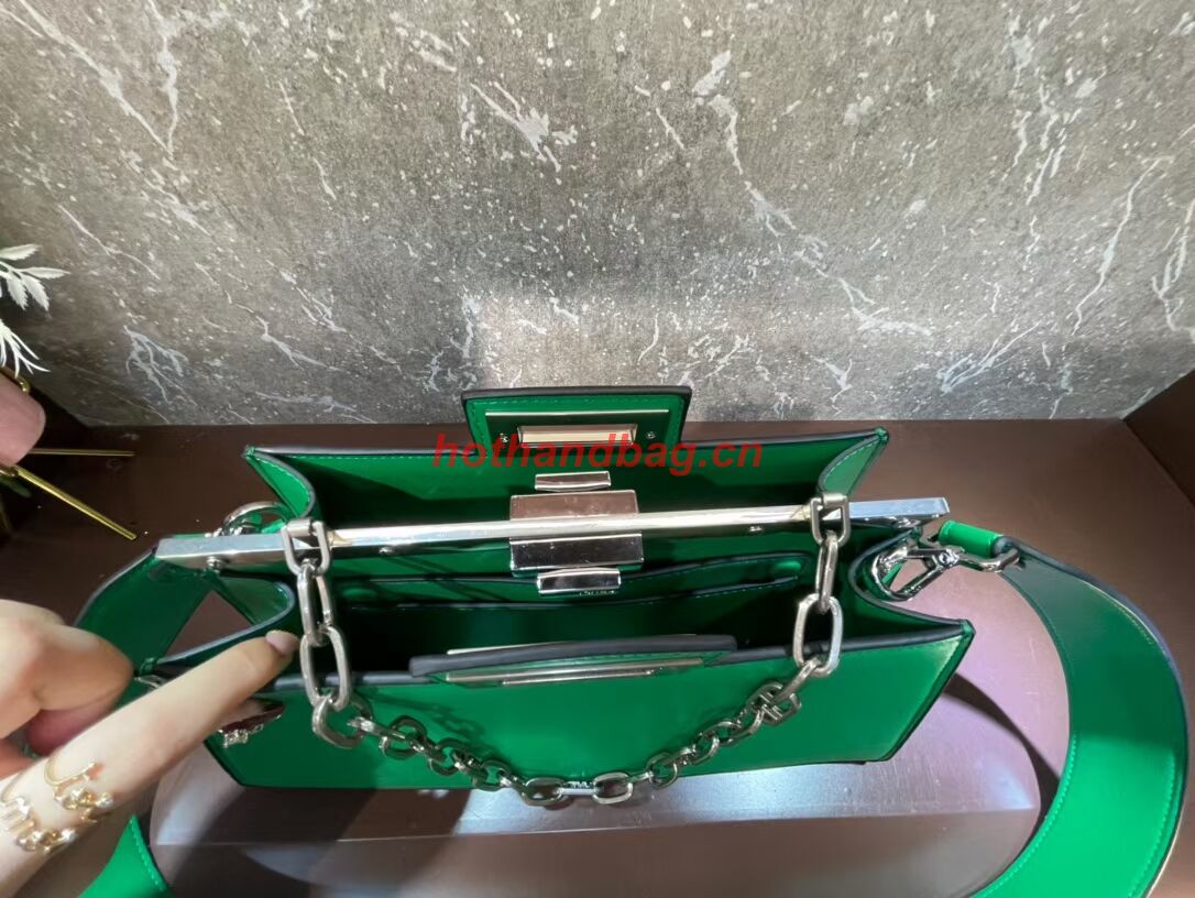 Fendi Peekaboo Cut Medium soft nappa leather bag 8BN340 green Fendi Peekaboo Cut Medium soft nappa leather bag 8BN340 green
