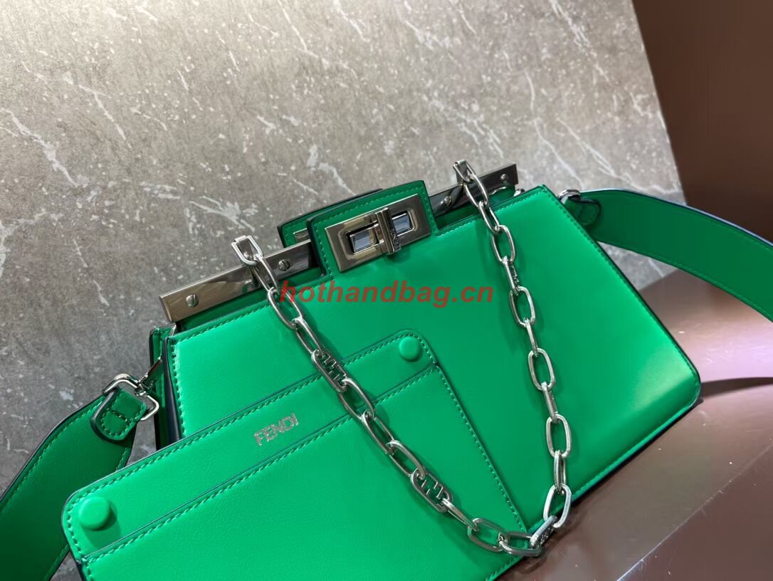 Fendi Peekaboo Cut Medium soft nappa leather bag 8BN340 green Fendi Peekaboo Cut Medium soft nappa leather bag 8BN340 green
